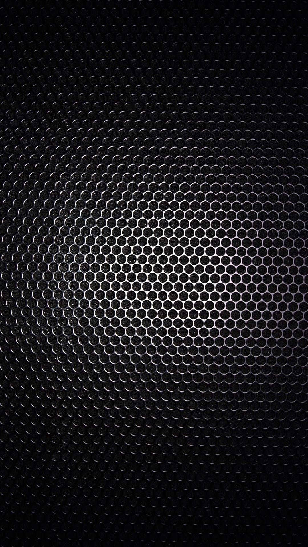 Black Android, metal hexagon pattern, speaker grille, Full HD Phone Wallpaper