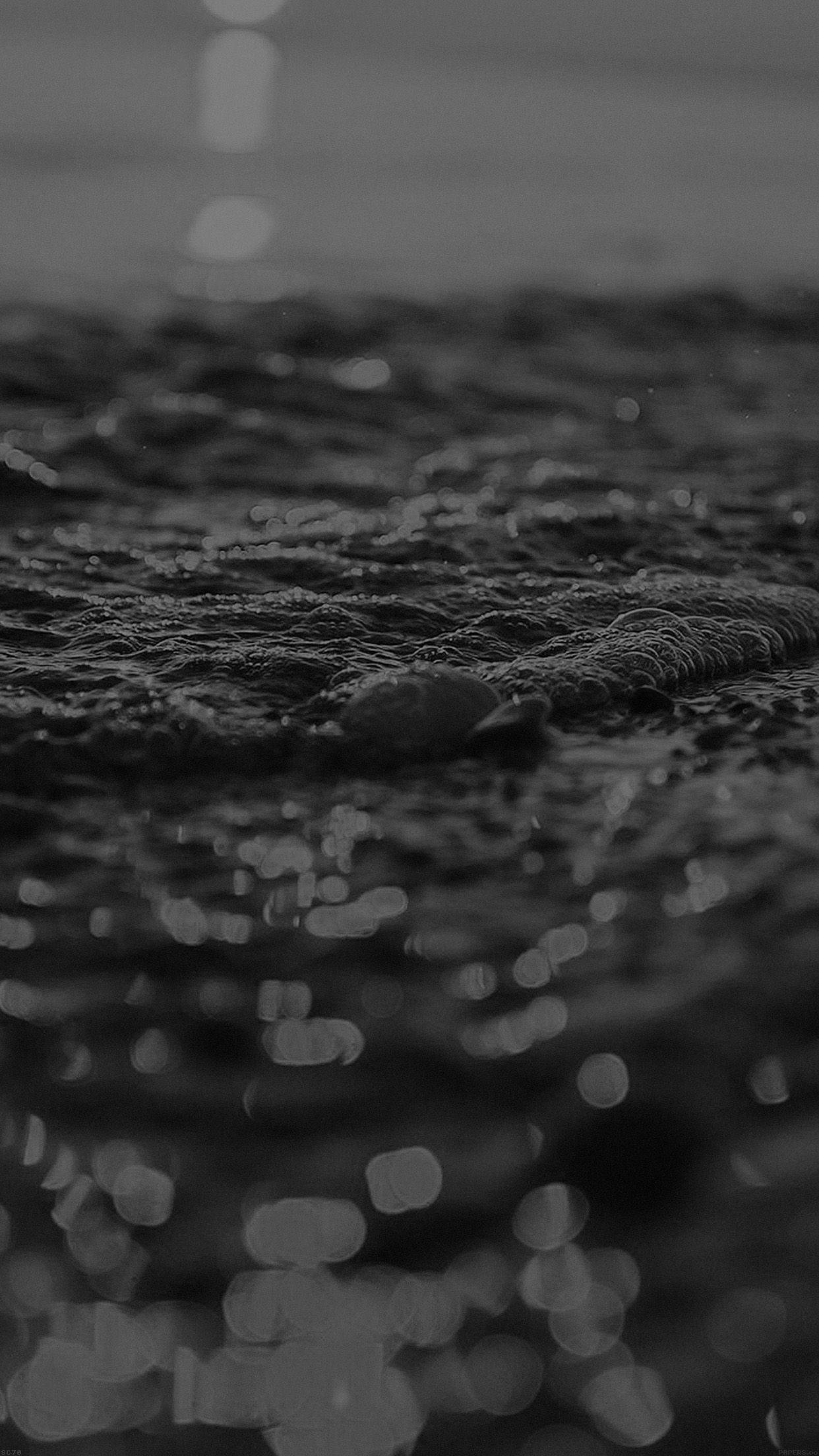 Black Android, monochrome, textured water surface, Full HD Phone Wallpaper