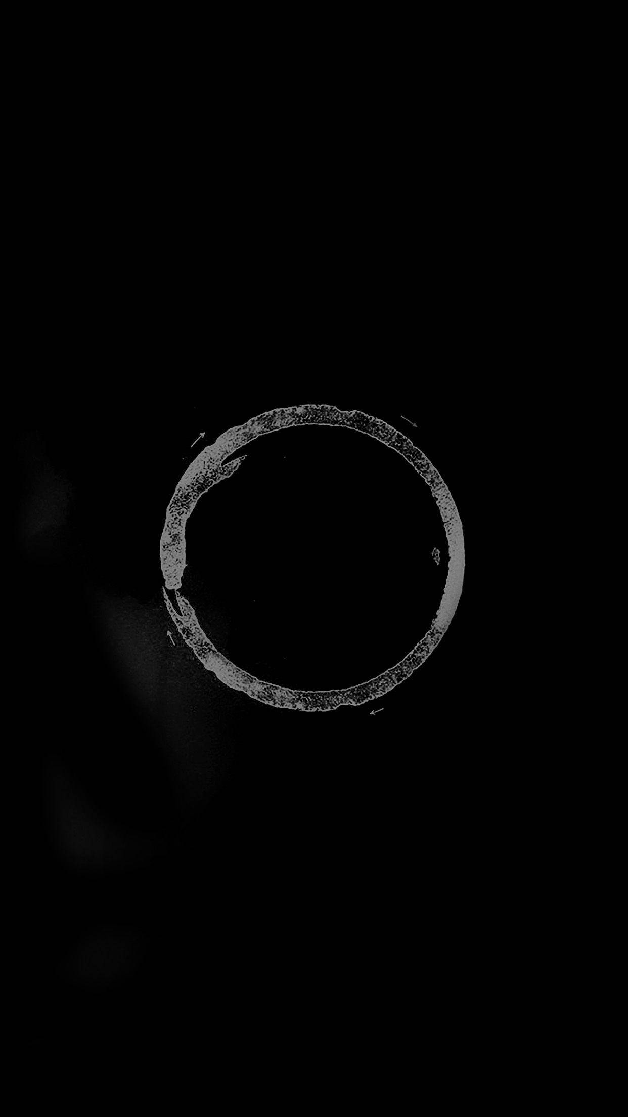 Dark Android, grunge circular pattern, stark white textured ring, Full HD Phone Wallpaper