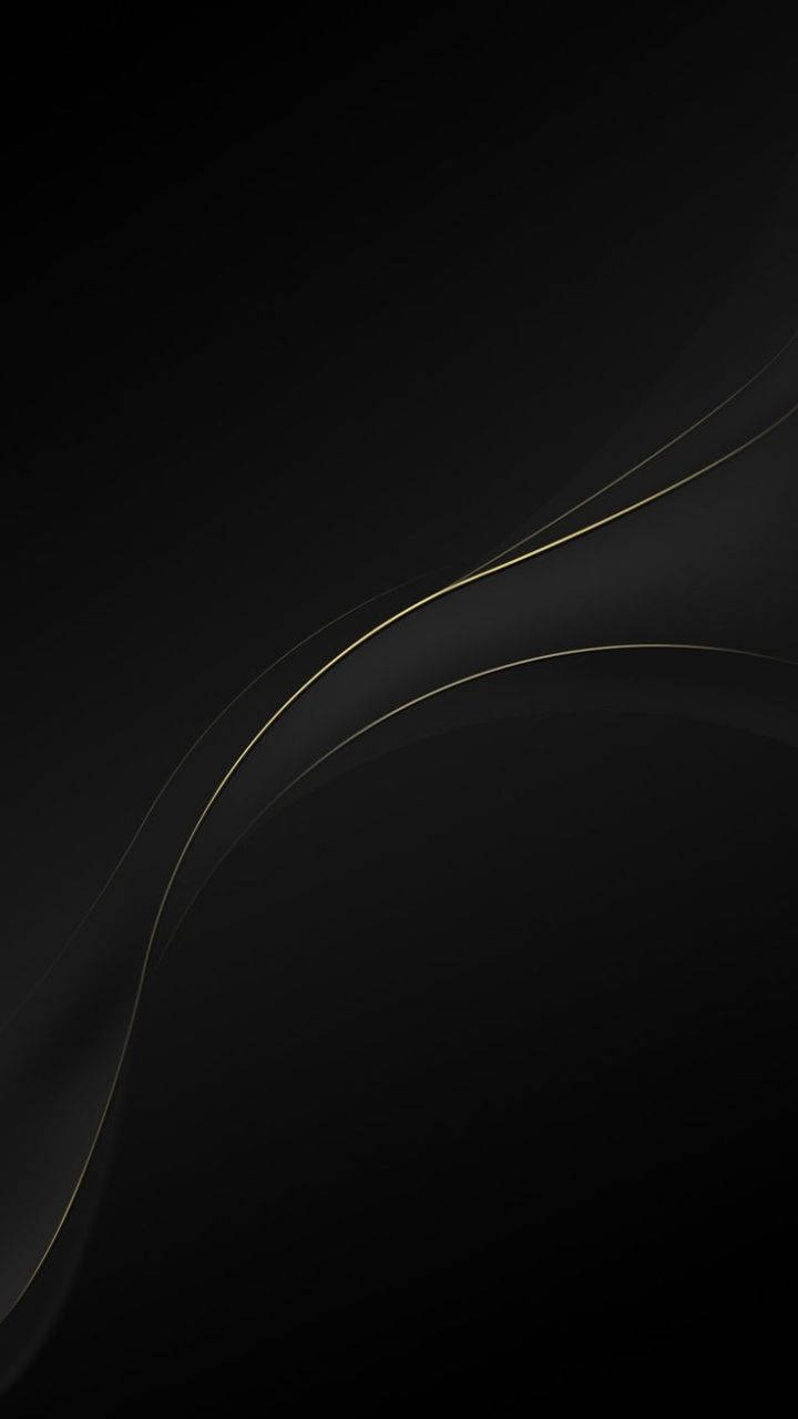 Black Android, gold lines, deep black background, HD Phone Wallpaper