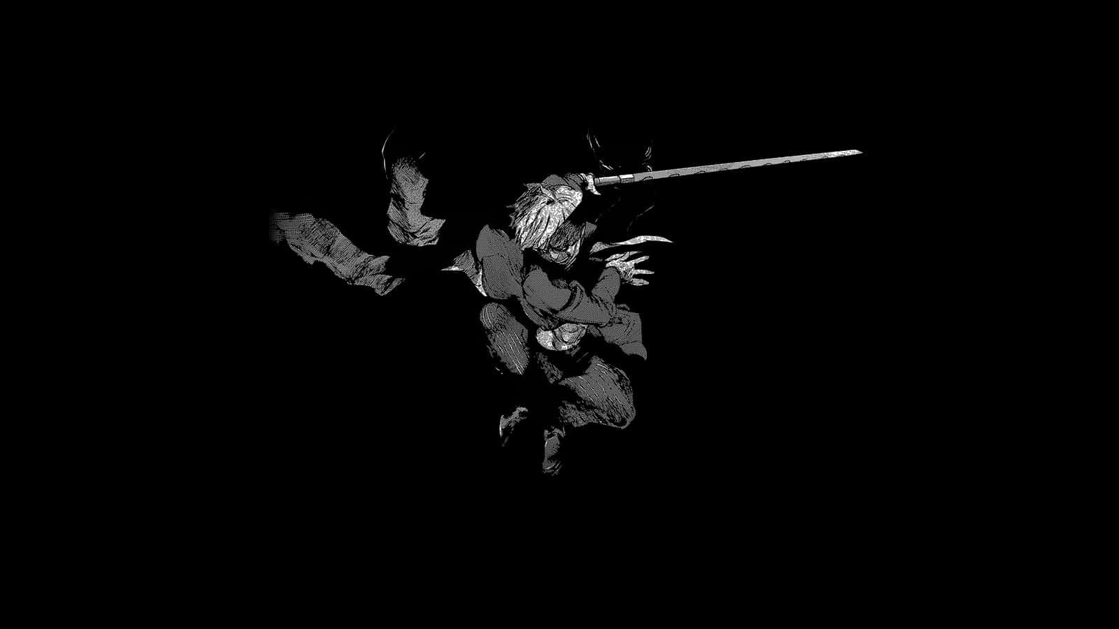 anime warrior, spiky hair, long sword, HD Desktop Wallpaper