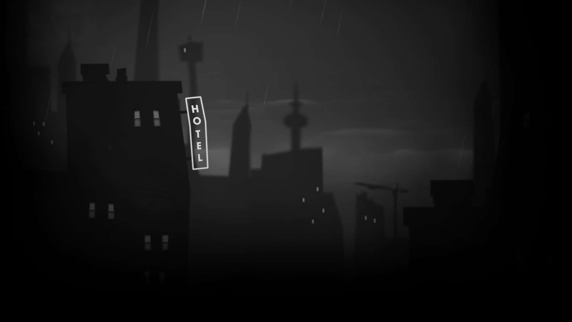 Black Anime, cityscape, night, Full HD Desktop Wallpaper