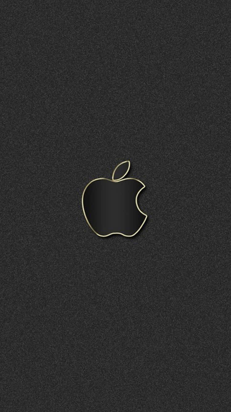Black Apple Logo, silver lining, gold outline, HD Phone Wallpaper