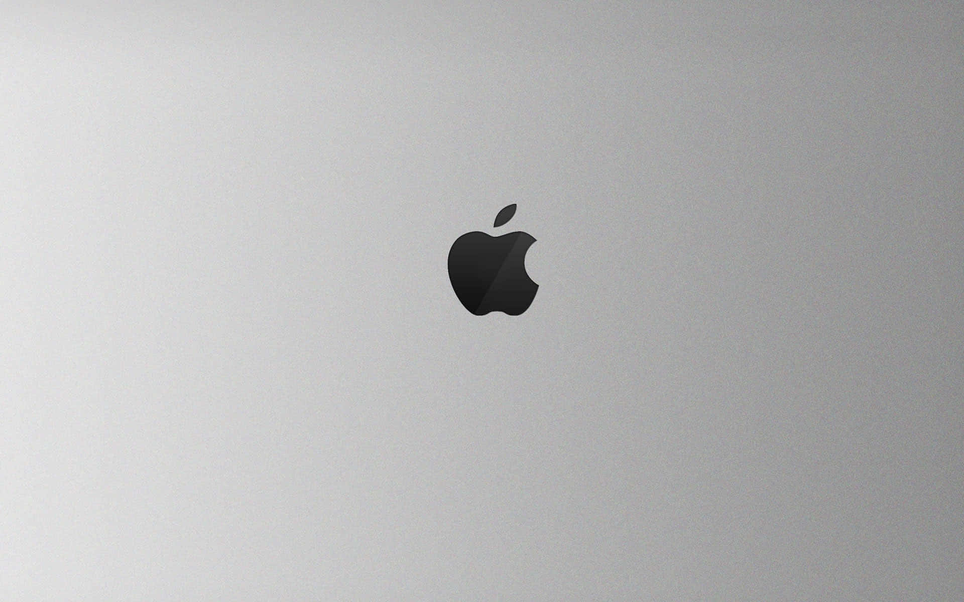 Black Apple Logo, brushed silver, laptop lid, Full HD Desktop Wallpaper