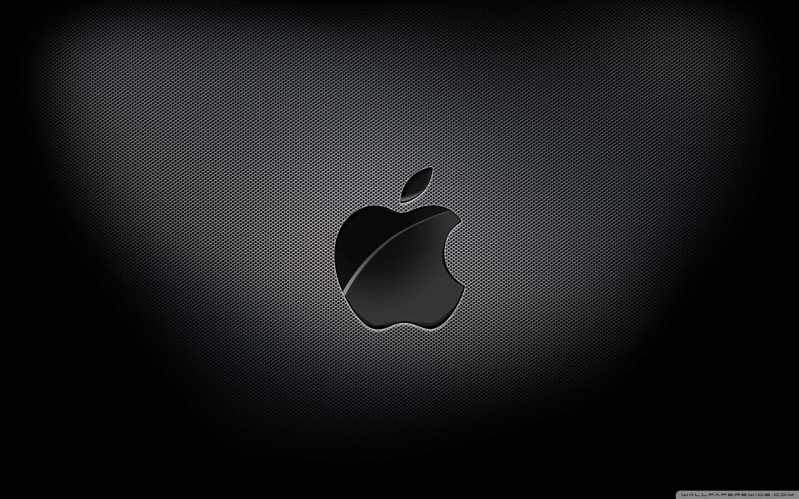 Black Apple Logo, Apple logo, dark textured mesh background, 2K Desktop Wallpaper
