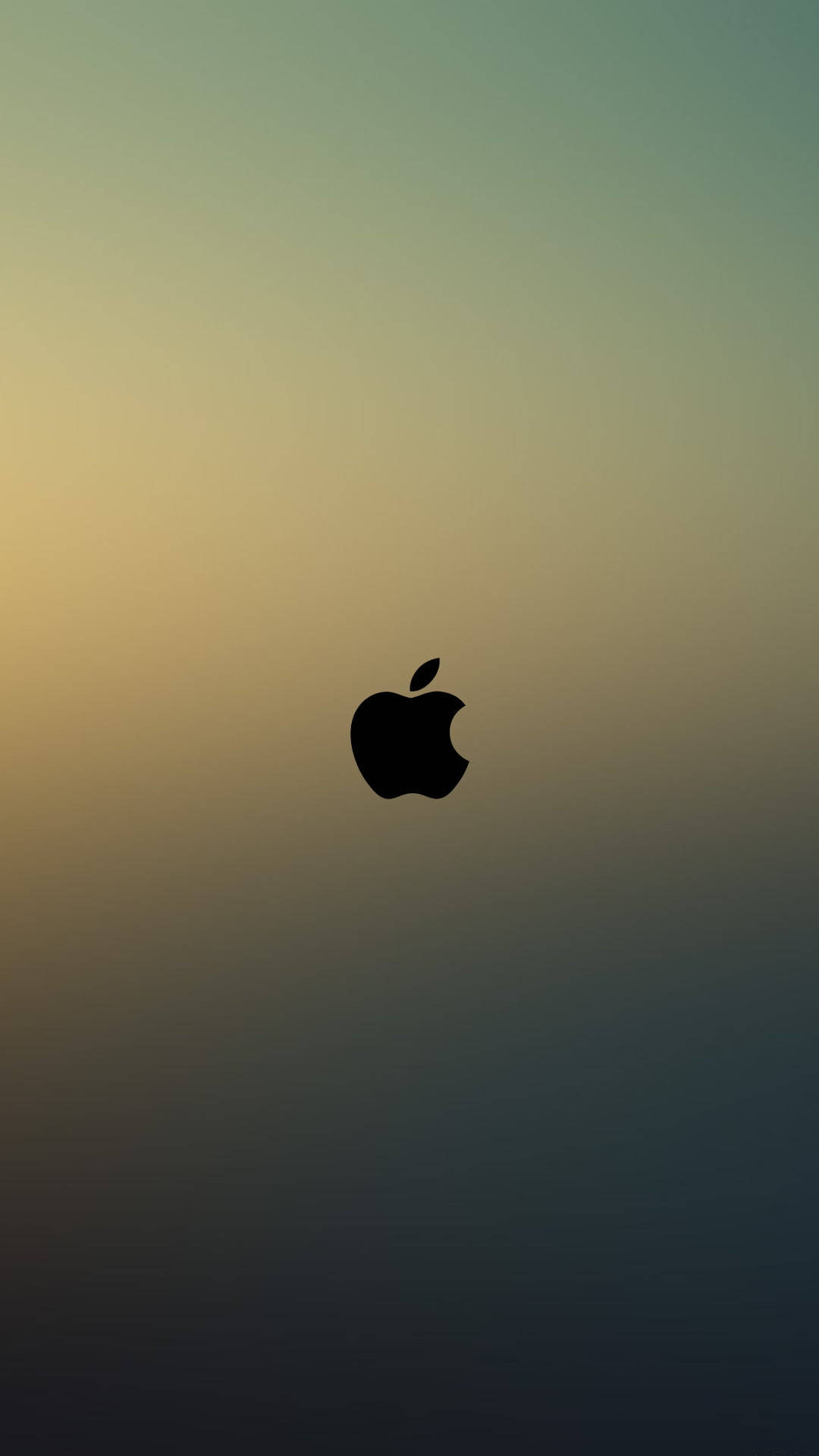 Black Apple Logo, golden yellow, deep teal, Full HD Phone Wallpaper