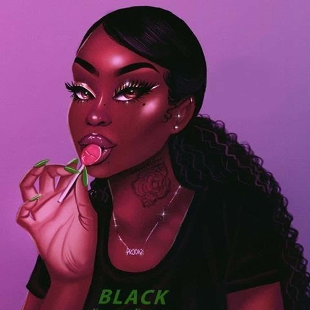 black baddie, dark skin, curly hair, SD Desktop Wallpaper