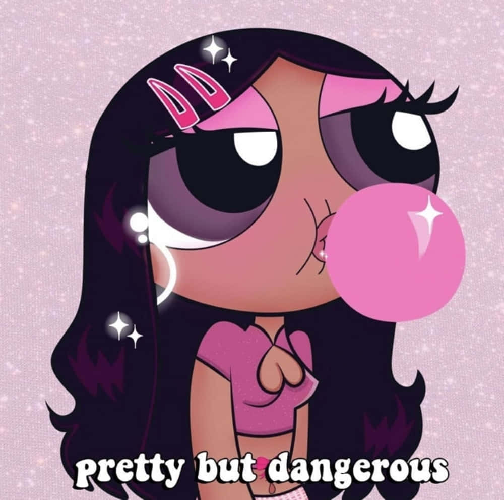 Black Baddie, cartoon girl, big eyes, SD Desktop Wallpaper