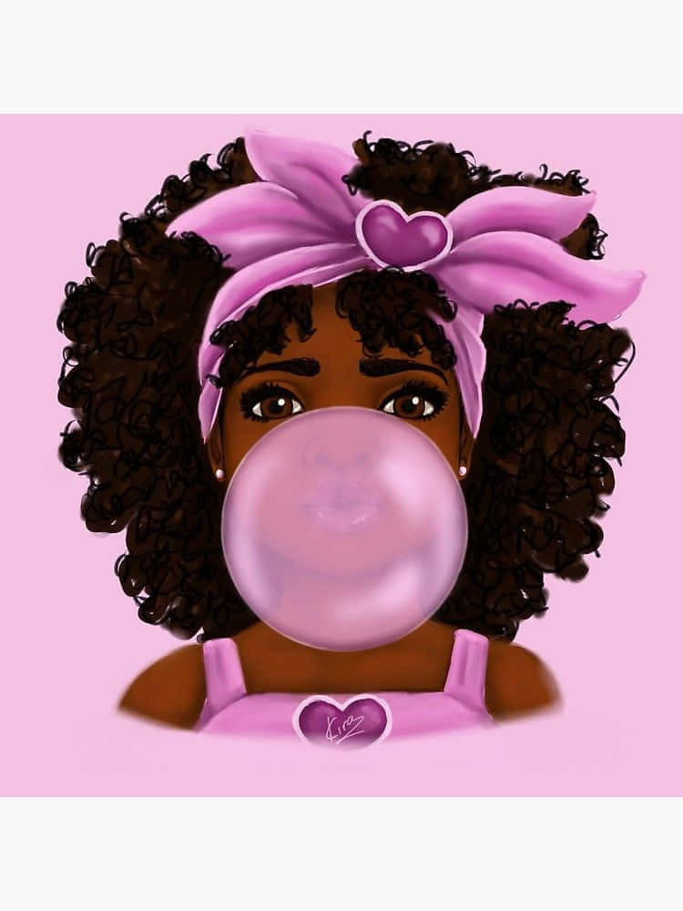 Black Barbie, bubblegum, pink bow, SD Phone Wallpaper