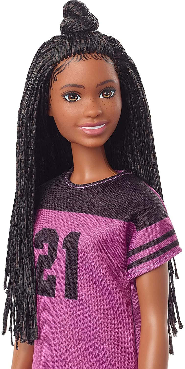 Black Barbie, pink and black sports jersey, number 21, HD Phone Wallpaper