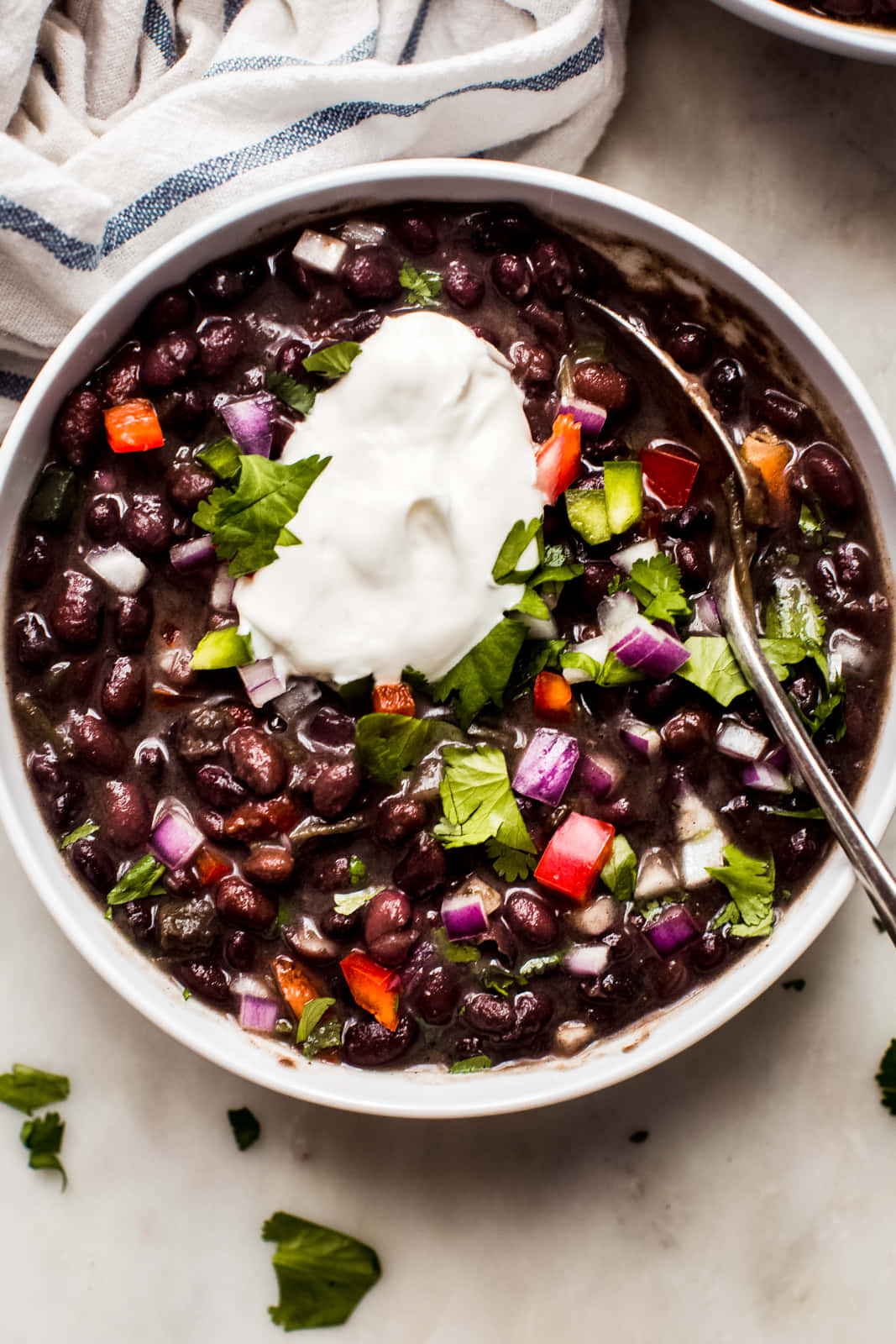 black bean soup, sour cream, chopped cilantro, HD Phone Wallpaper