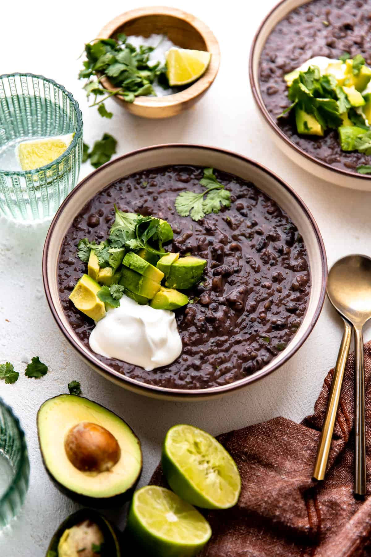 black bean soup, avocado cilantro, sour cream, HD Phone Wallpaper