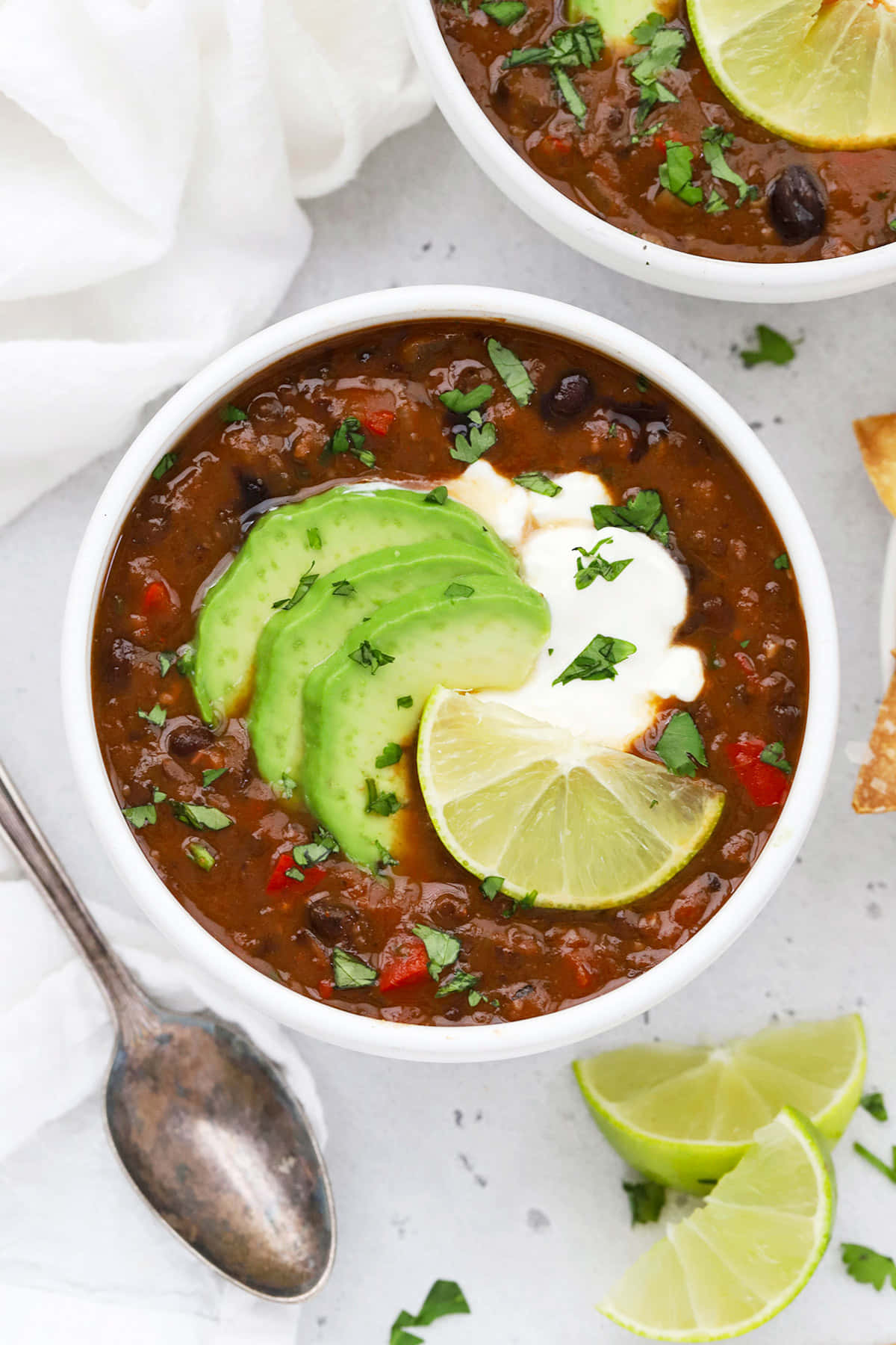 black bean soup, avocado lime crema, cilantro, HD Phone Wallpaper