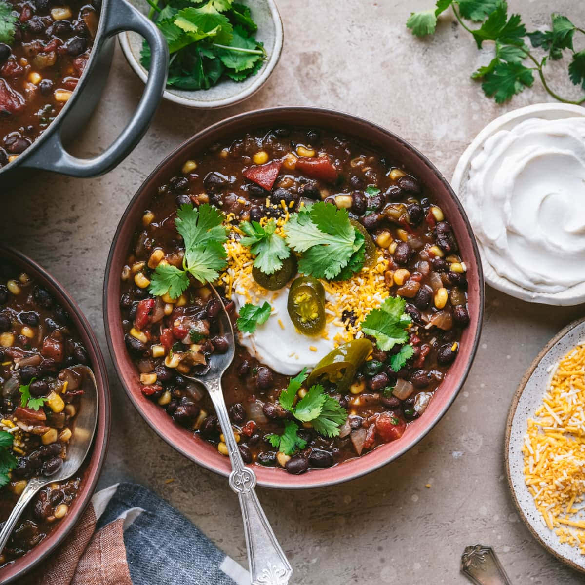 black bean soup, sour cream, jalapeños, SD Desktop Wallpaper