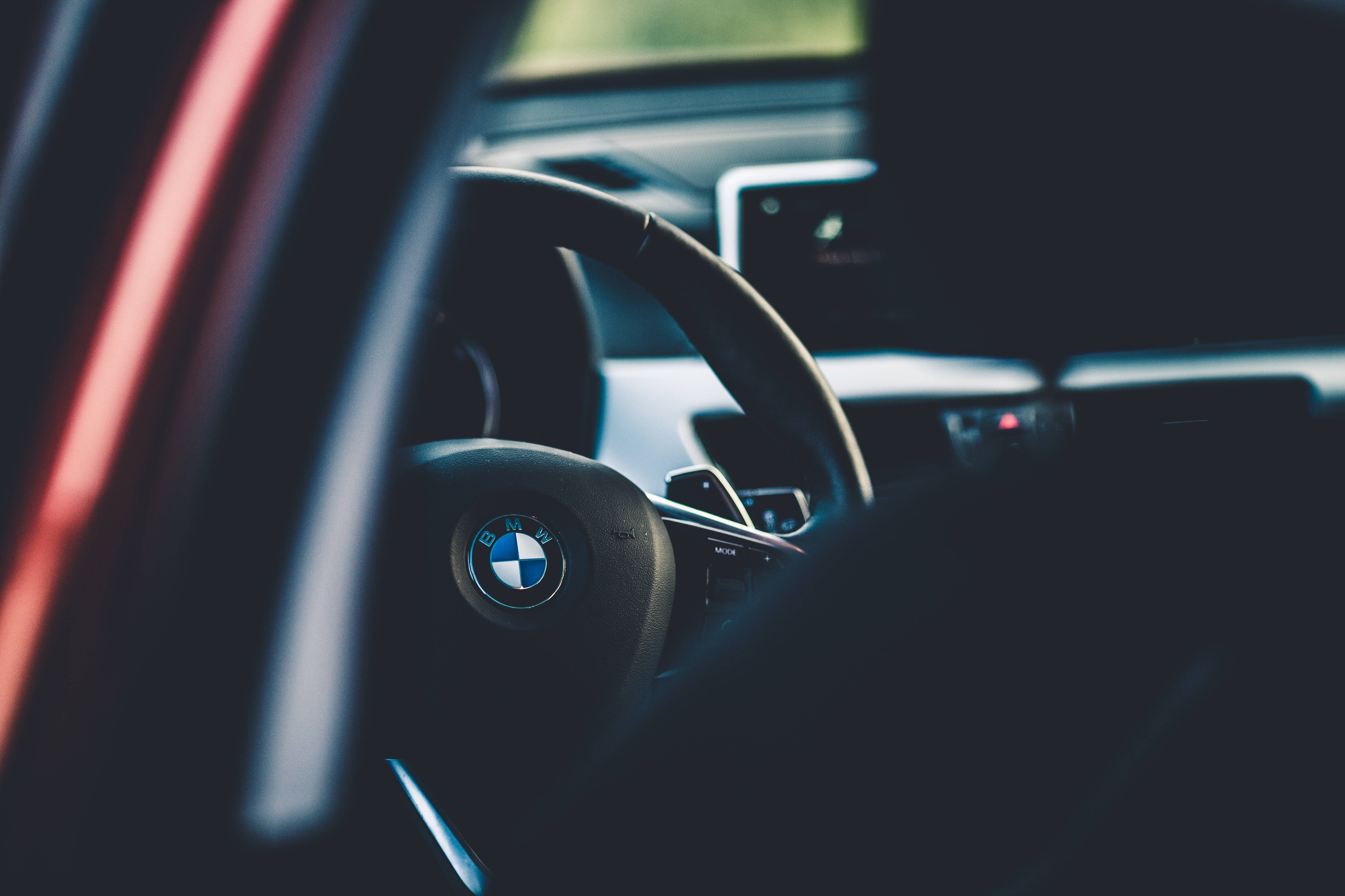 BMW, sleek black, city, 5K Desktop Wallpaper