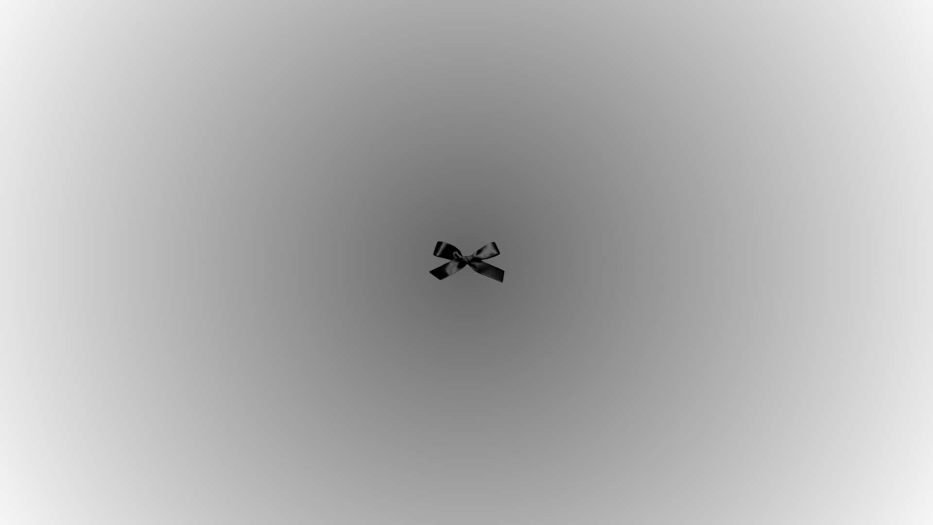 Black Bow, minimalist design, smooth gradient gray background, Full HD Desktop Wallpaper