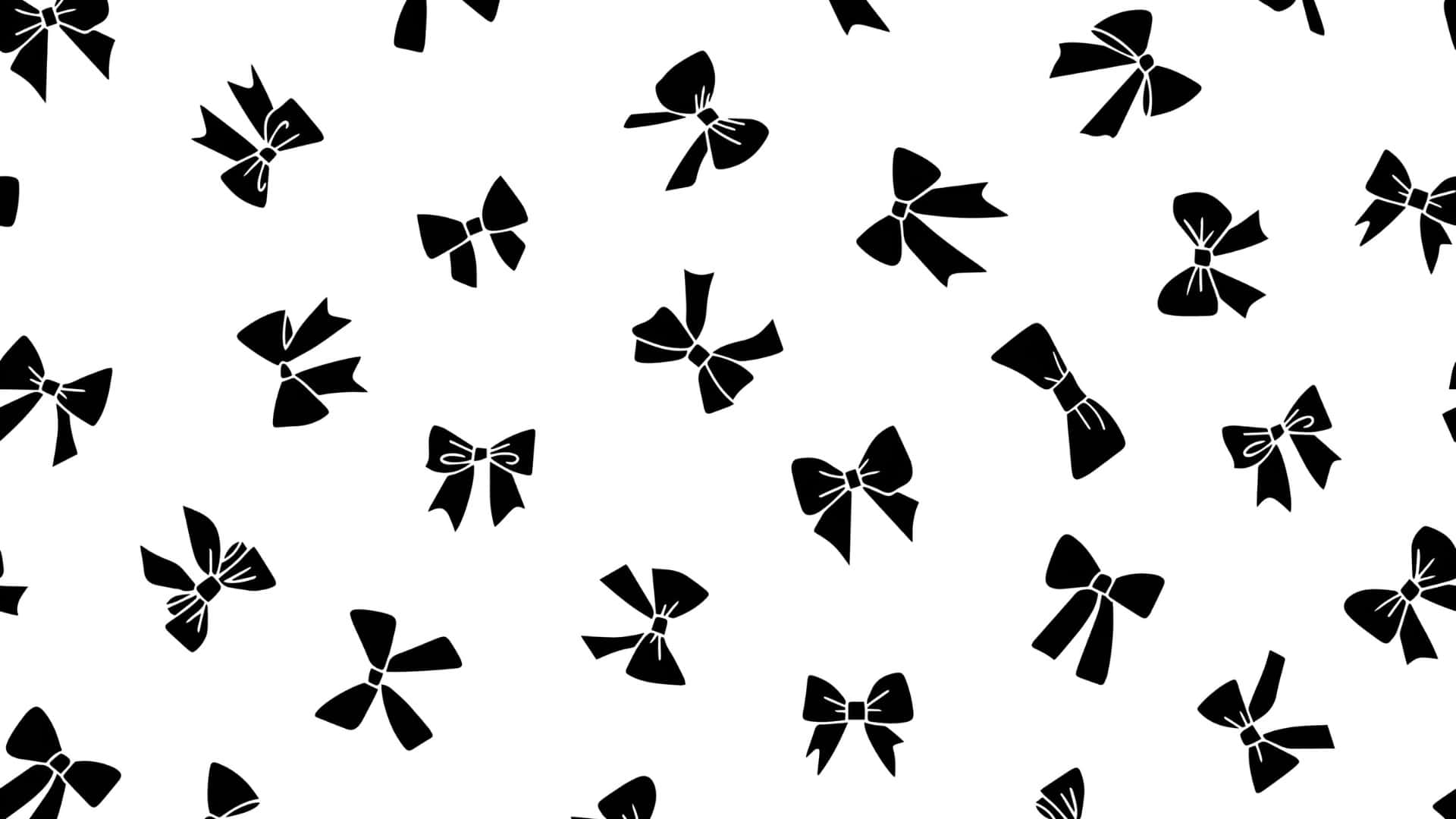 Black Bow, black bow silhouettes, clean white background, Full HD Desktop Wallpaper