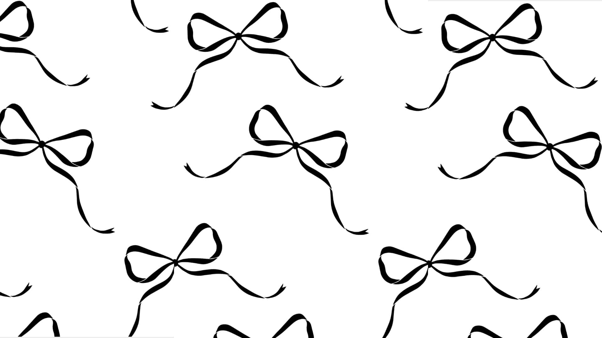 Black Bow, black ribbon bows, stark white background, Full HD Desktop Wallpaper