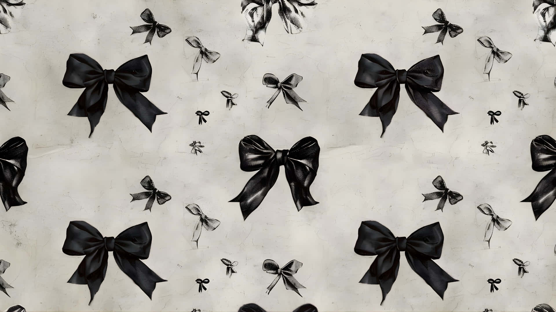 Black Bow, satin bows, off-white background, Full HD Desktop Wallpaper