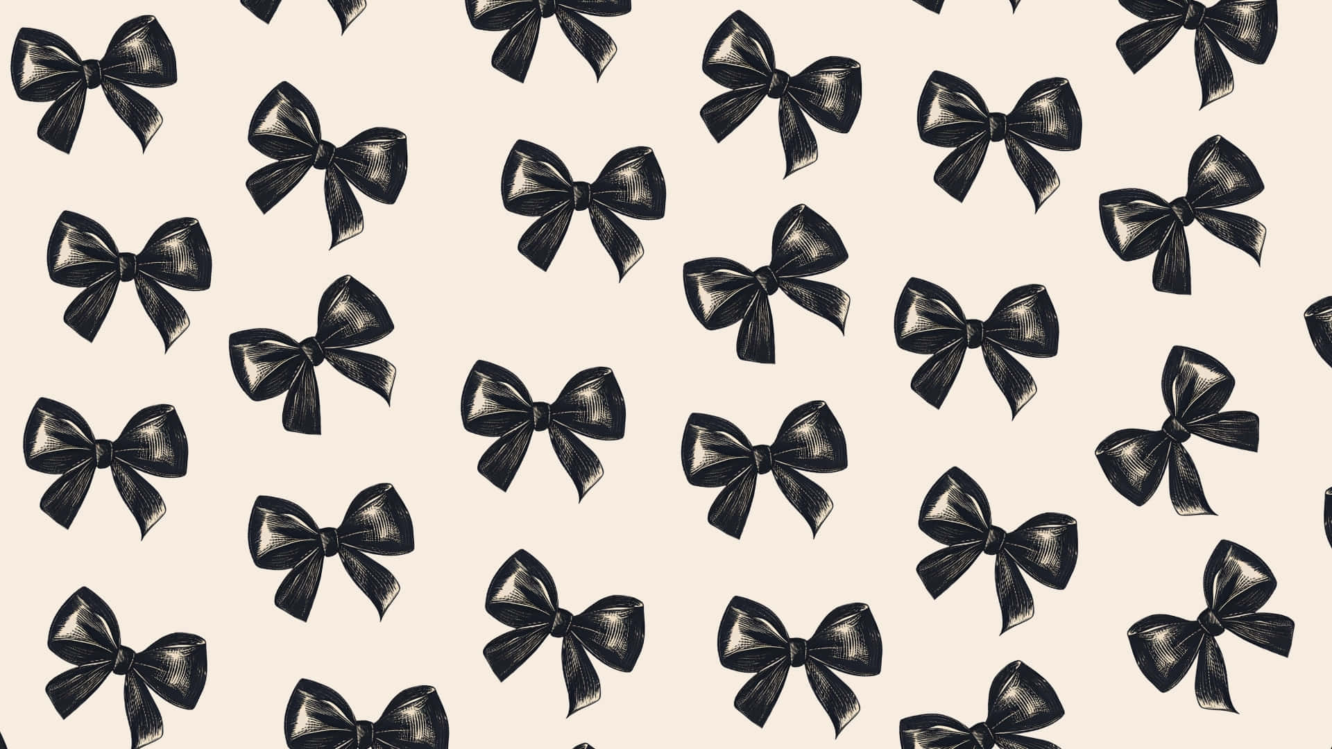 Black Bow, black ribbon bows, textured shading, Full HD Desktop Wallpaper