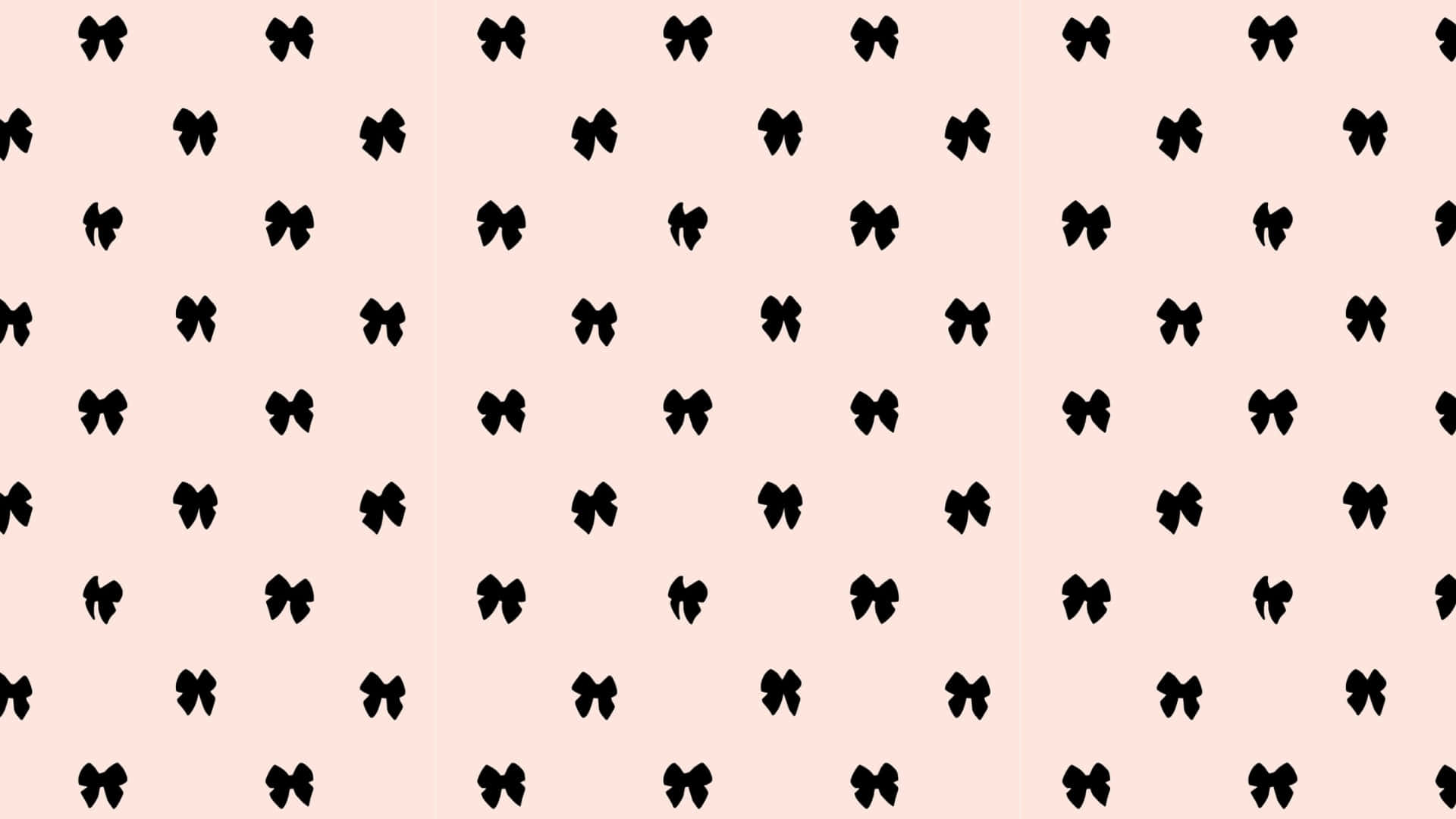 Black Bow, soft pink background, black bow silhouettes, Full HD Desktop Wallpaper