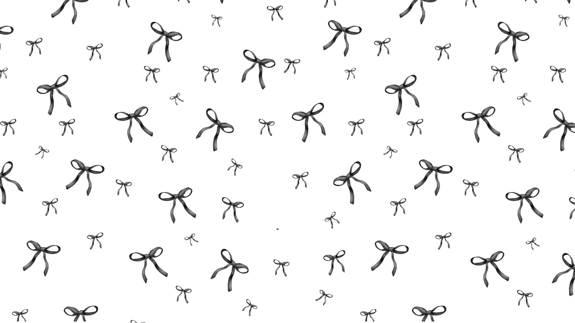 Black Bow Pattern, black bows, white background, Full HD Desktop Wallpaper