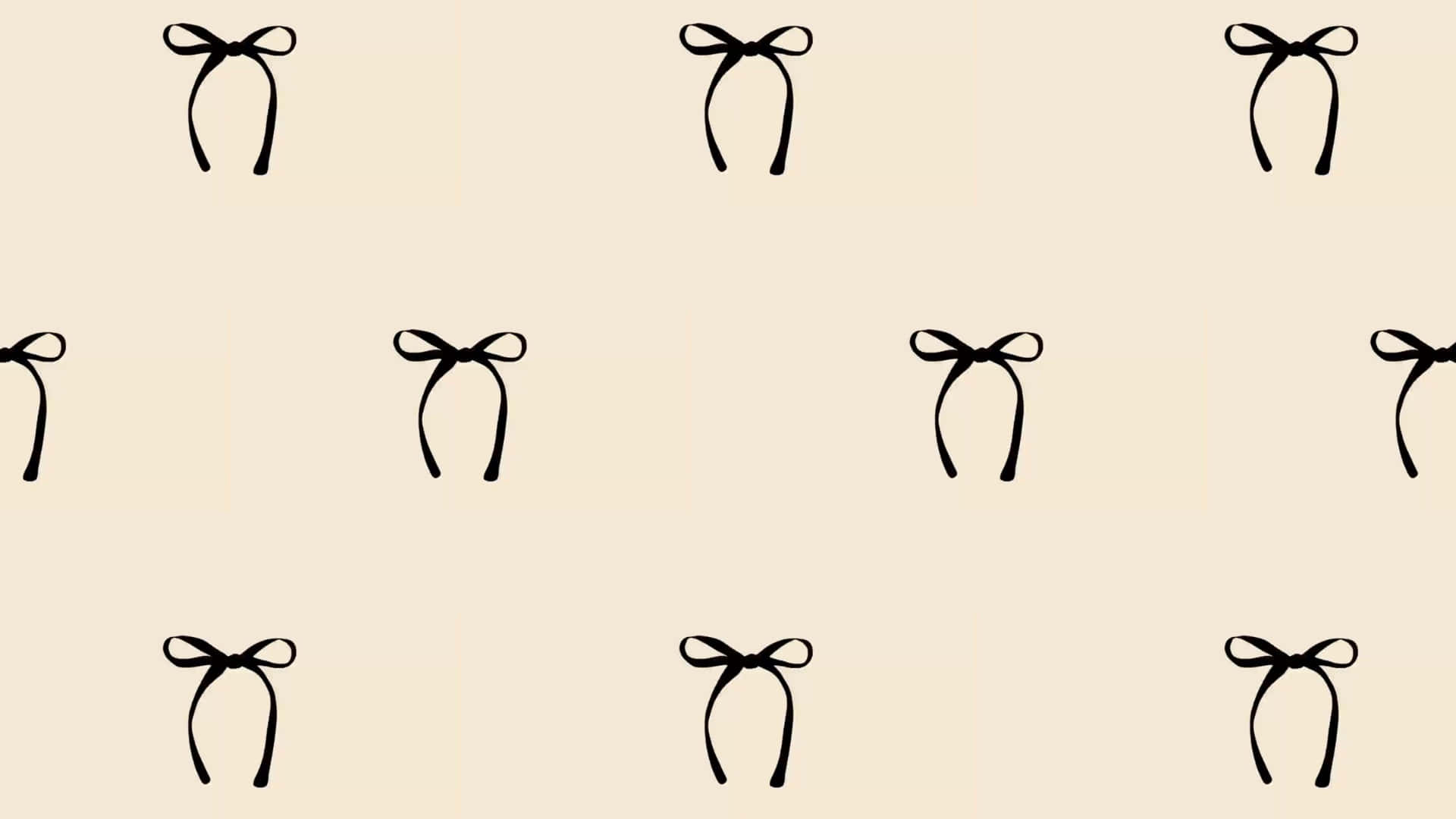 Black Bow, black bow headband silhouettes, soft beige background, Full HD Desktop Wallpaper