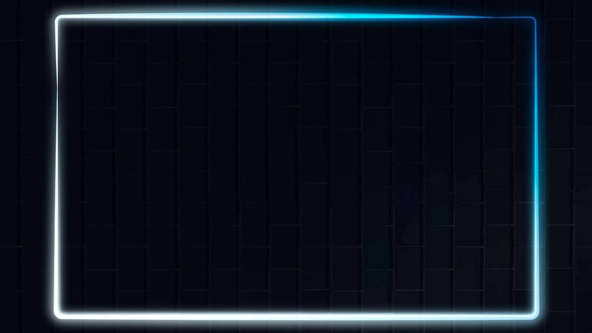 Black Brick, neon rectangle frame, blue and white light outlines, Full HD Desktop Wallpaper