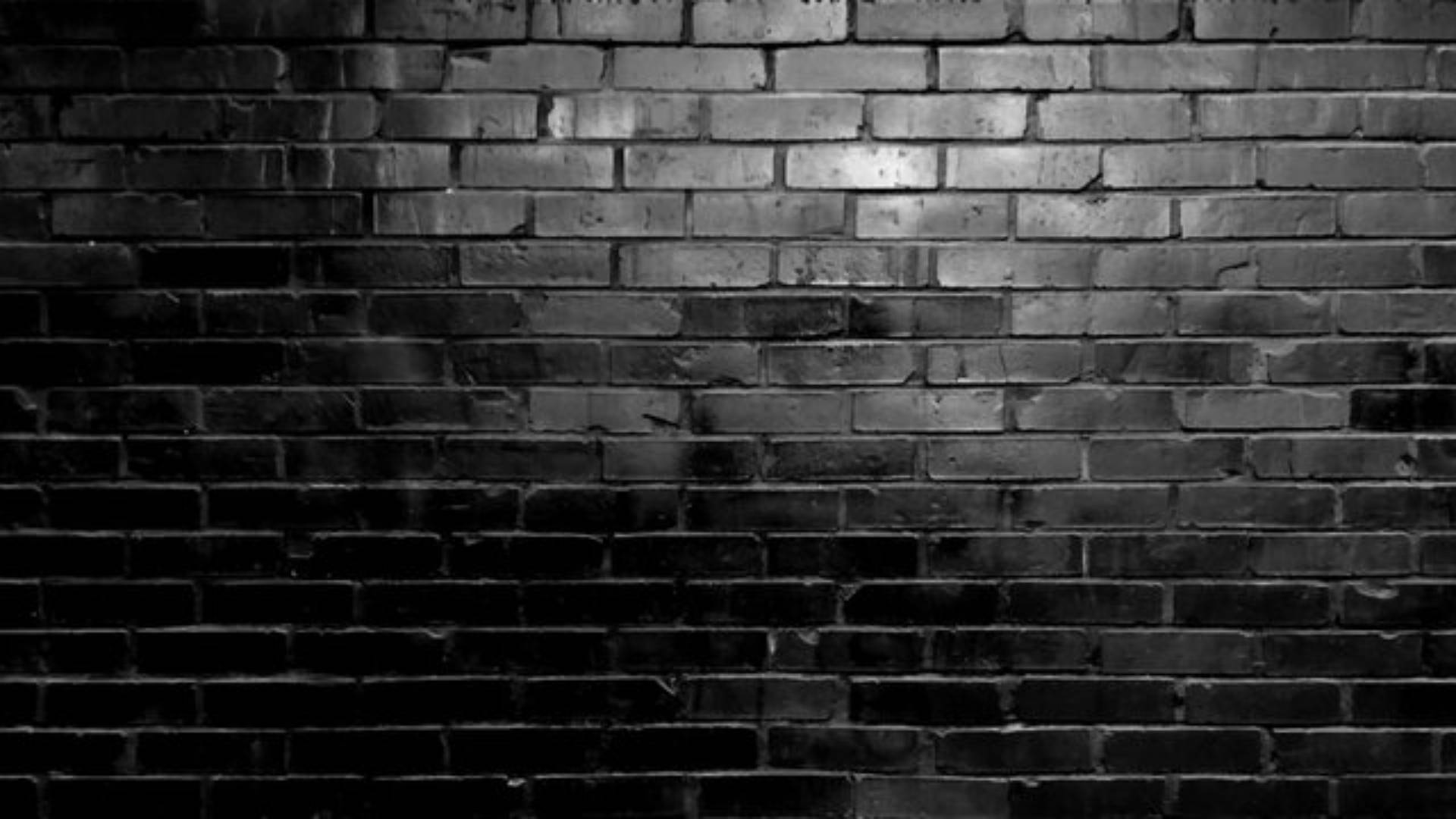 shiny black brick wall, monochrome brick wall, dramatic lighting, Full HD Desktop Wallpaper