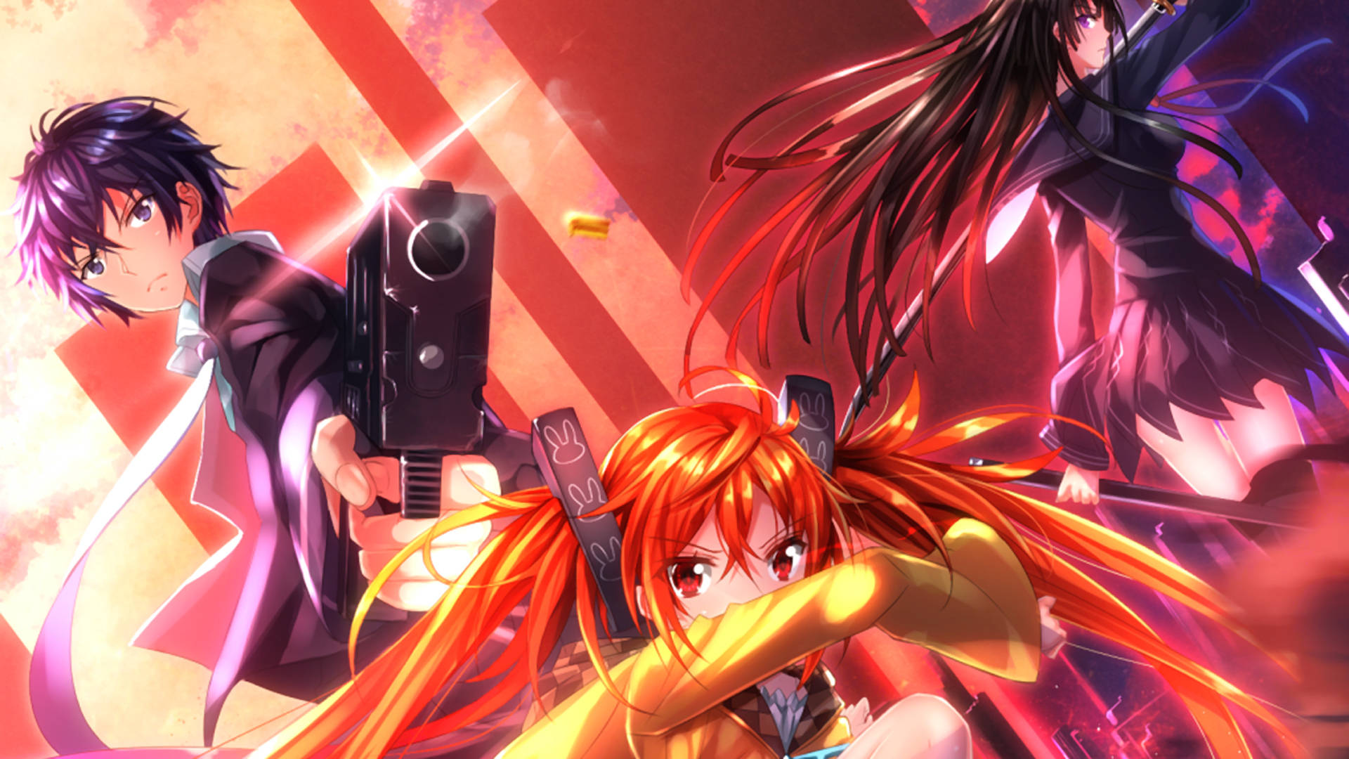 Black Bullet, Three-Man Team, anime characters, Full HD Desktop Wallpaper
