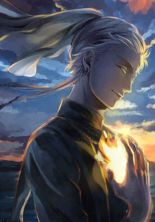 Black Butler, Agni, silver-haired anime character, SD Phone Wallpaper