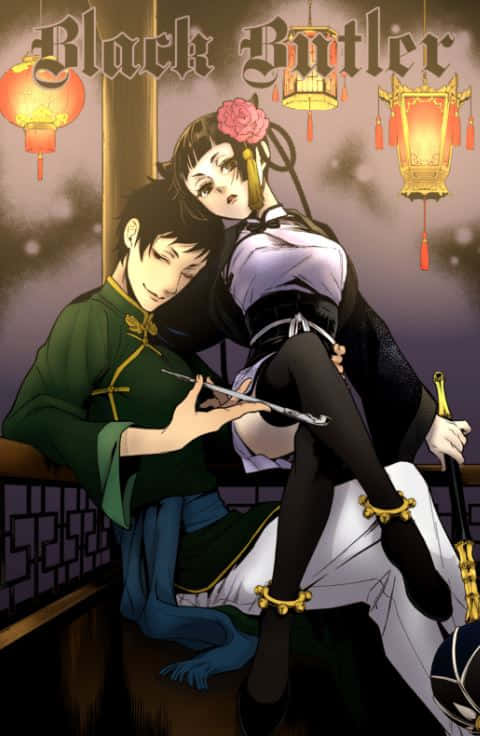Lau, Black Butler, parasol, SD Phone Wallpaper