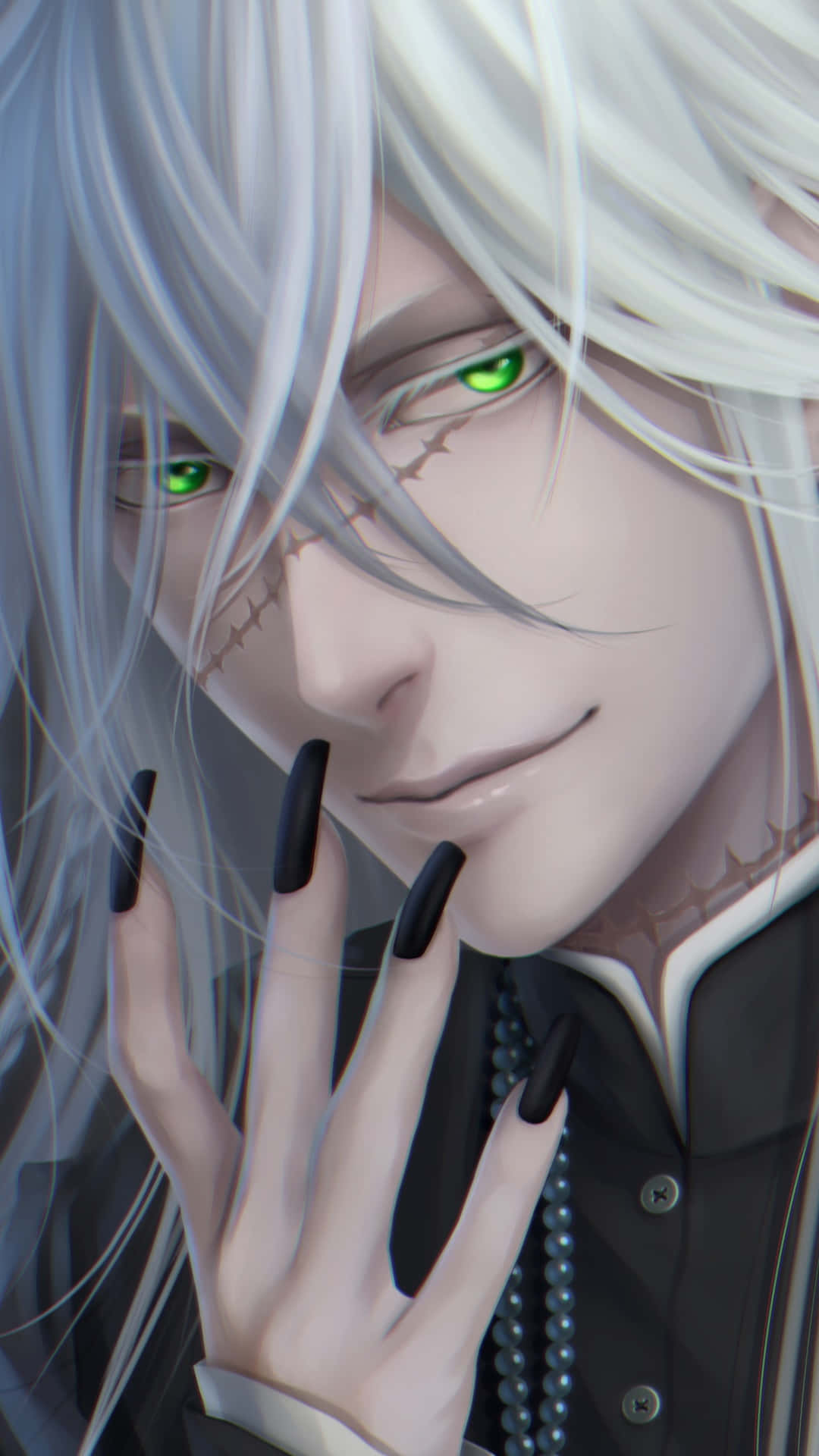 Black Butler, Undertaker, silver hair, Full HD Phone Wallpaper