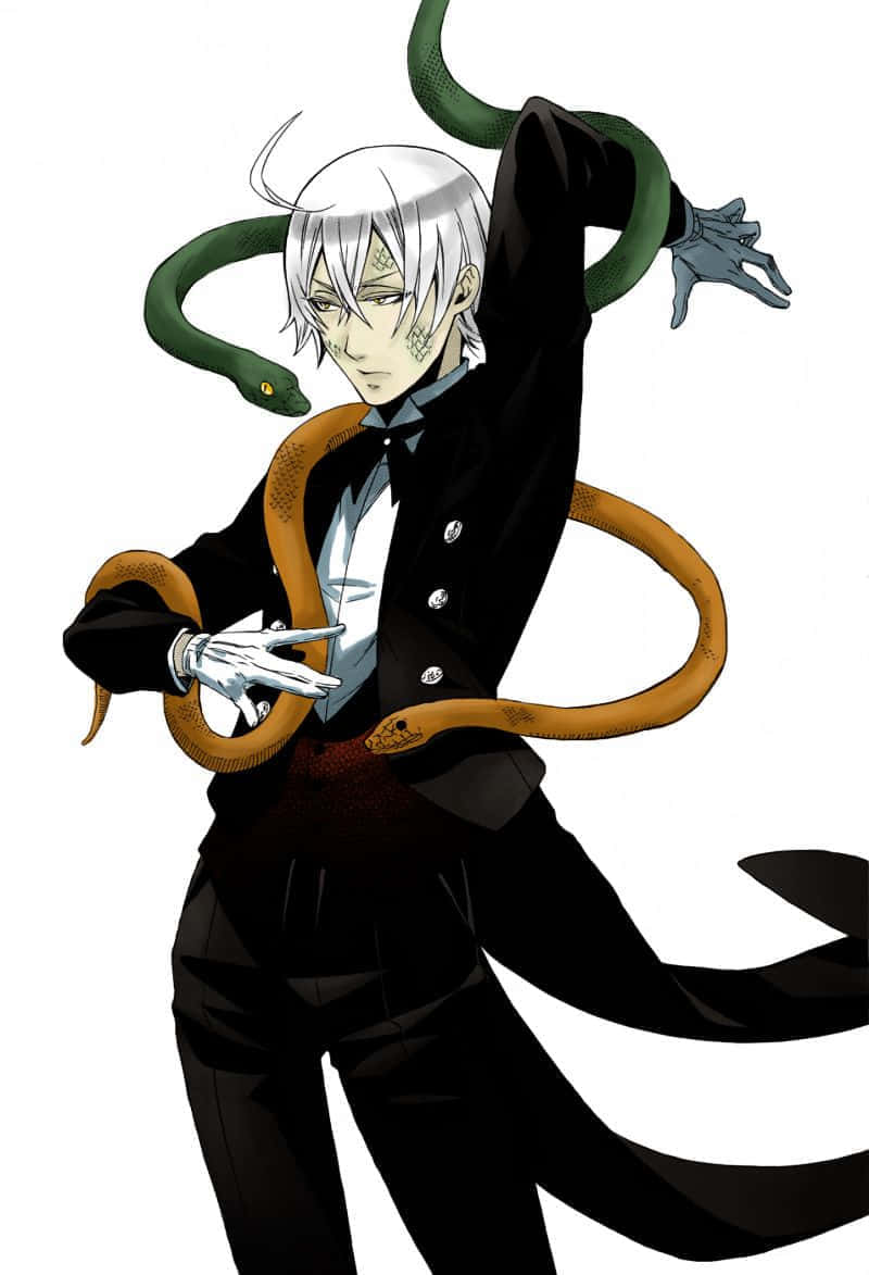 Black Butler, silver-haired anime man, black suit, SD Phone Wallpaper
