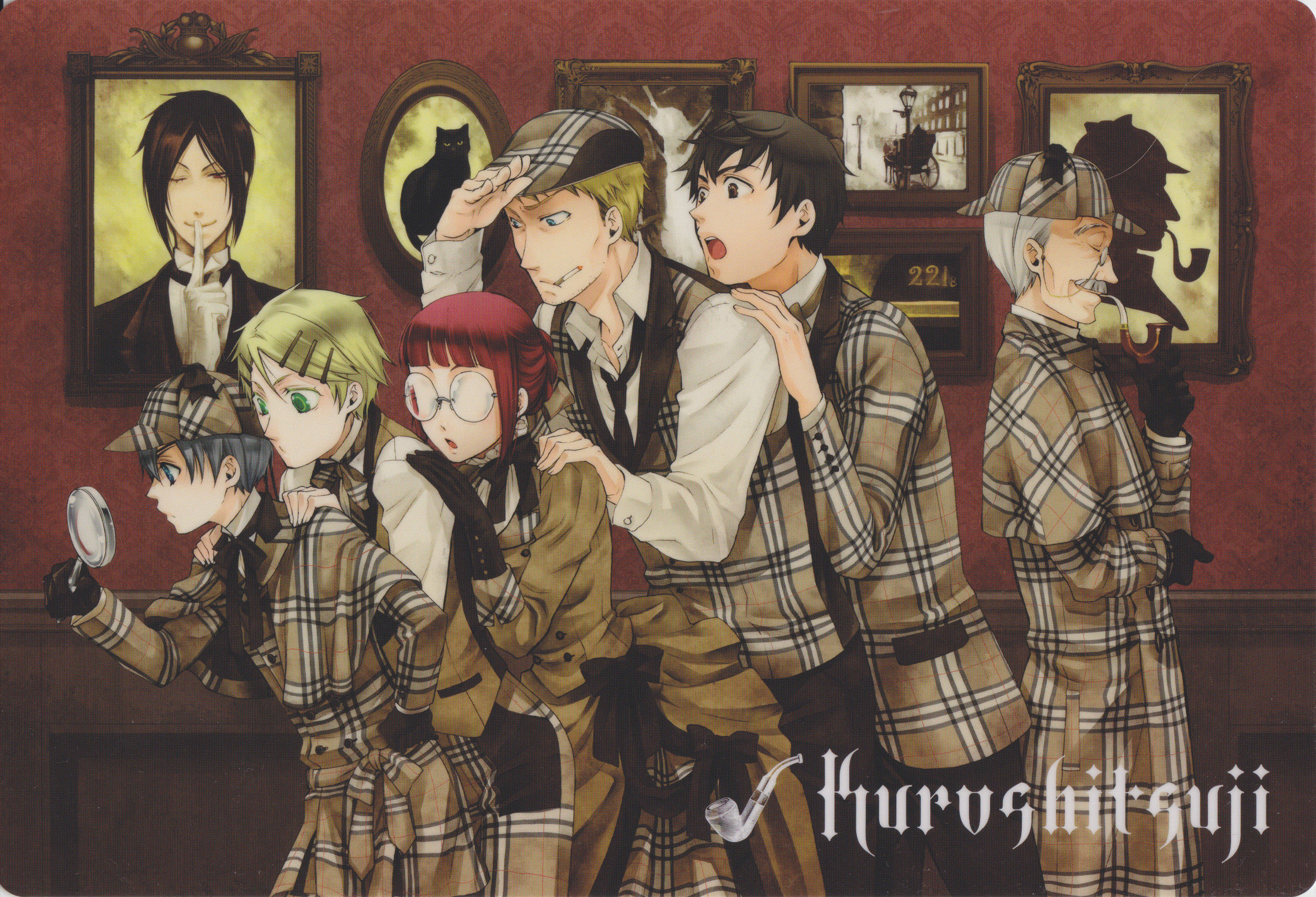 Black Butler, detective outfit, plaid coats, 2K Desktop Wallpaper