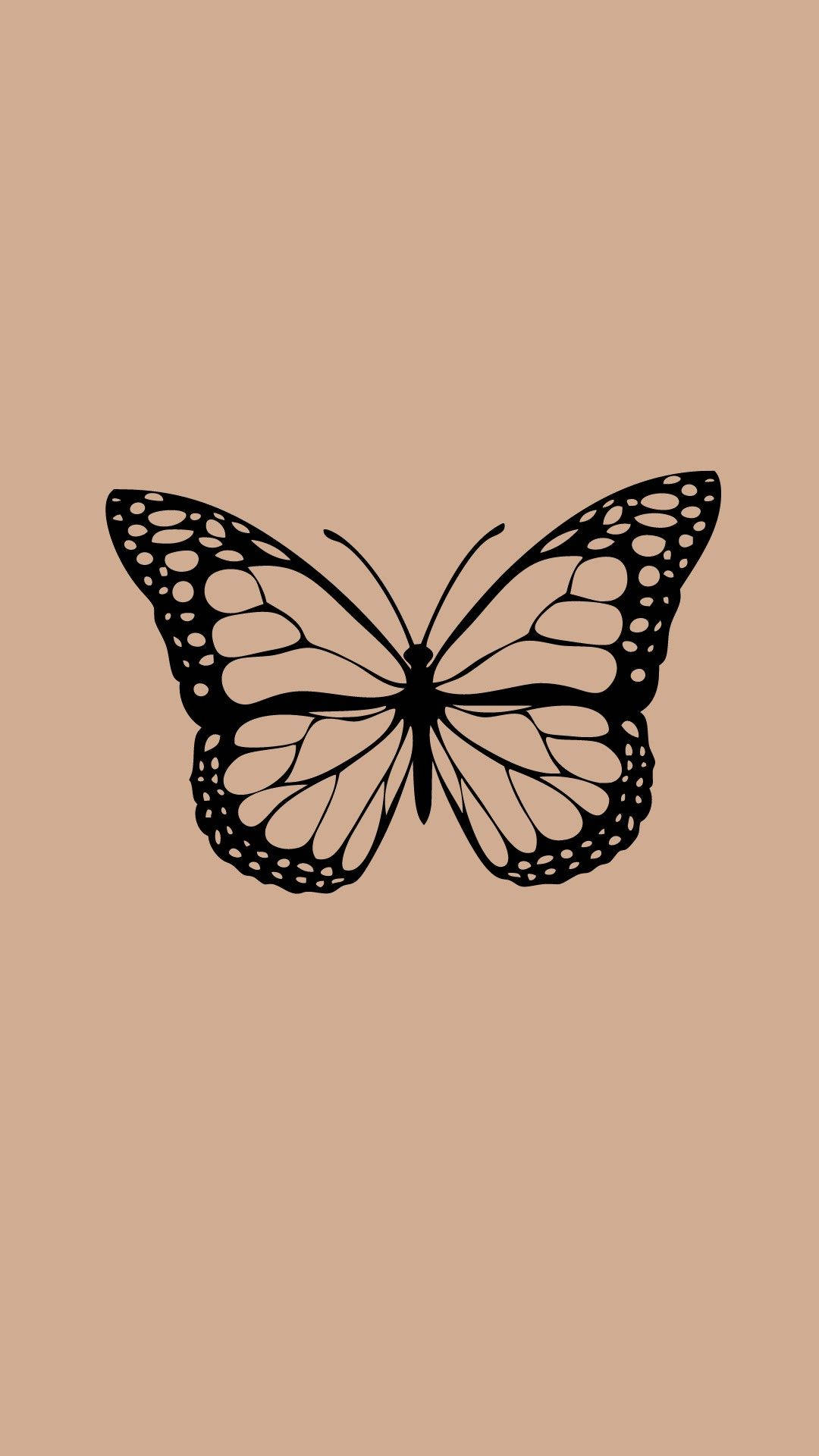 Black Butterfly, black outline, butterfly, Full HD Phone Wallpaper