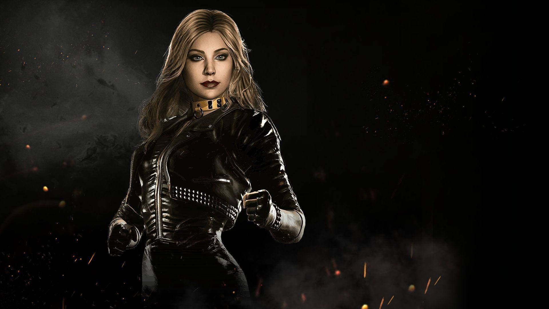 Black Canary, black leather outfit, dark smoky background, Full HD Desktop Wallpaper
