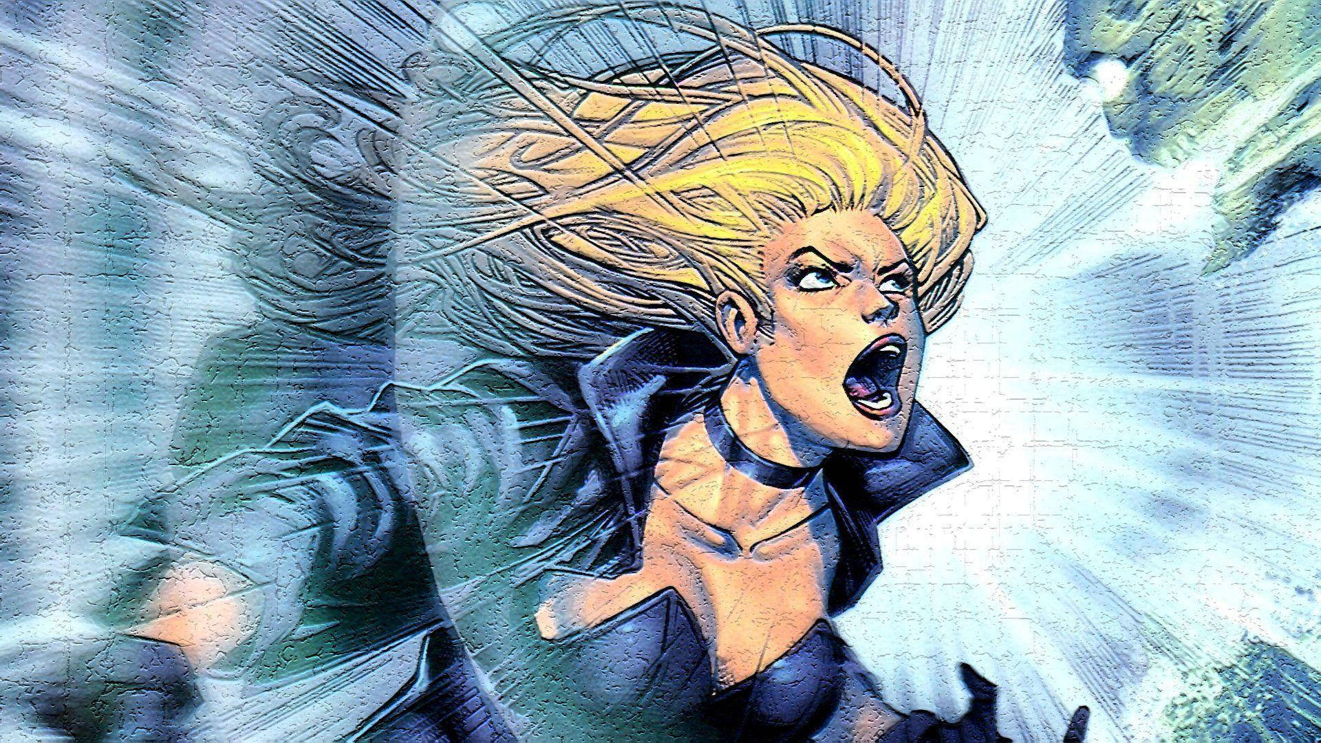 Black Canary, blonde superheroine, intense expression, Full HD Desktop Wallpaper