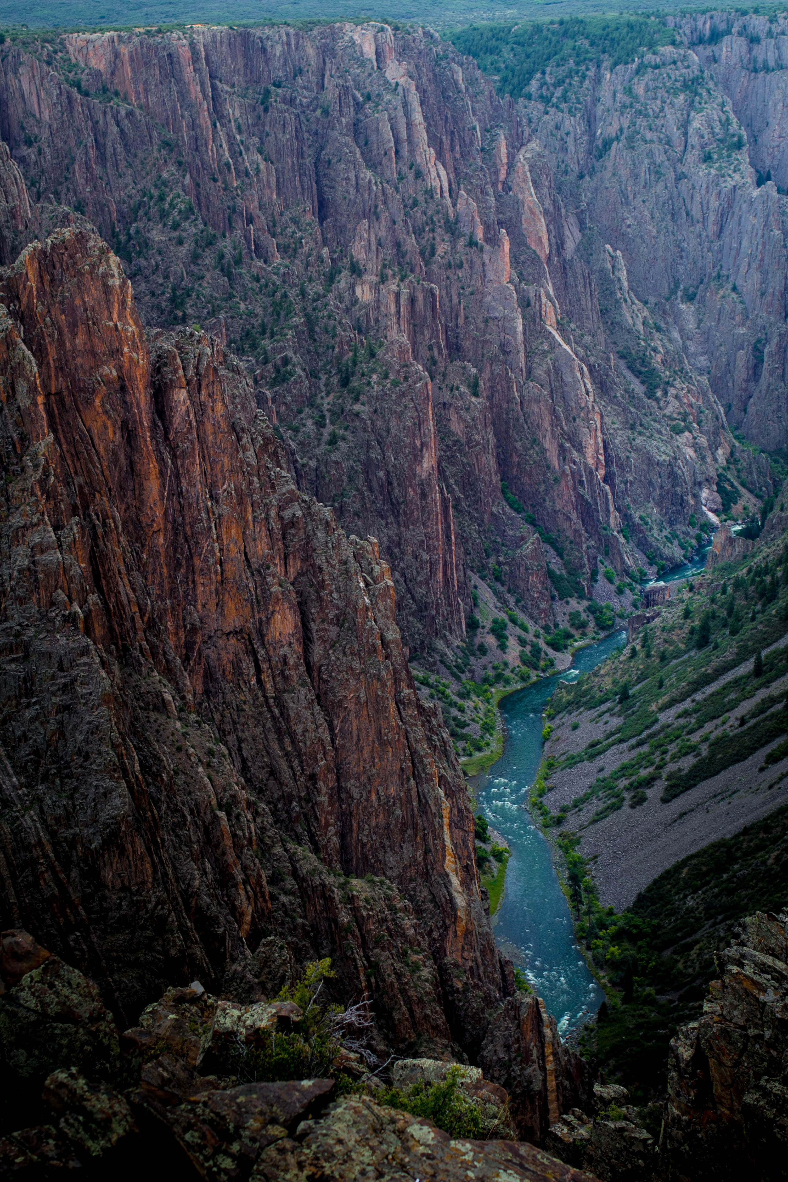 Black Canyon, red rock canyon walls, winding river, 4K Phone Wallpaper
