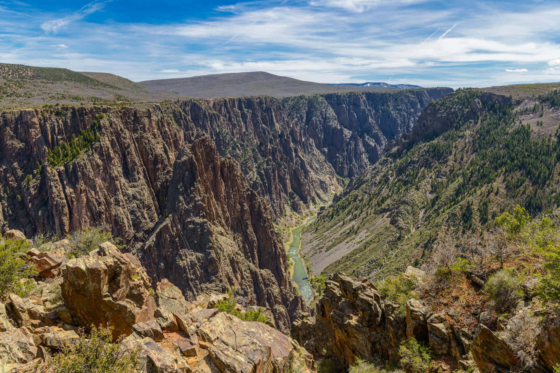 Black Canyon, deep canyon, rugged cliffs, Full HD Desktop Wallpaper