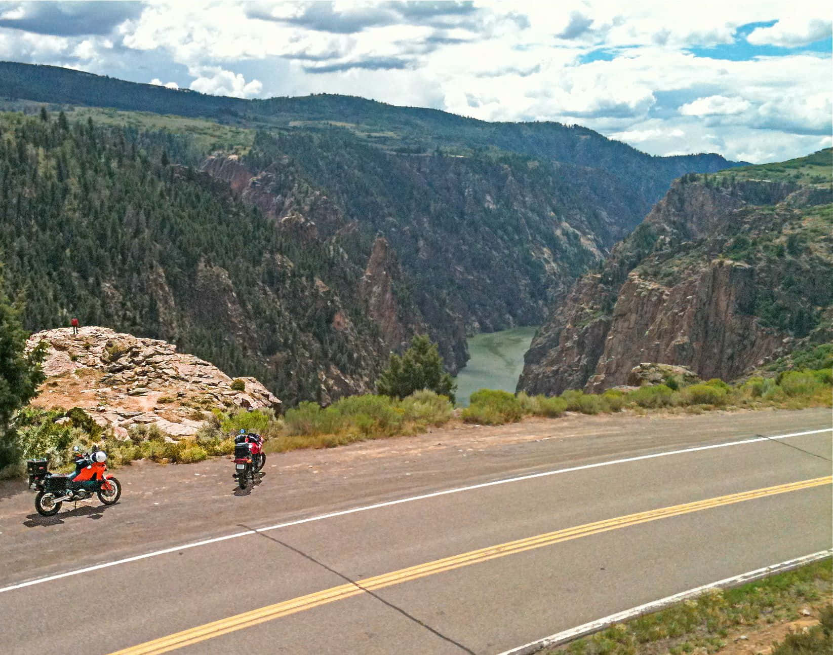 Black Canyon, motorcycles, roadside, HD Desktop Wallpaper
