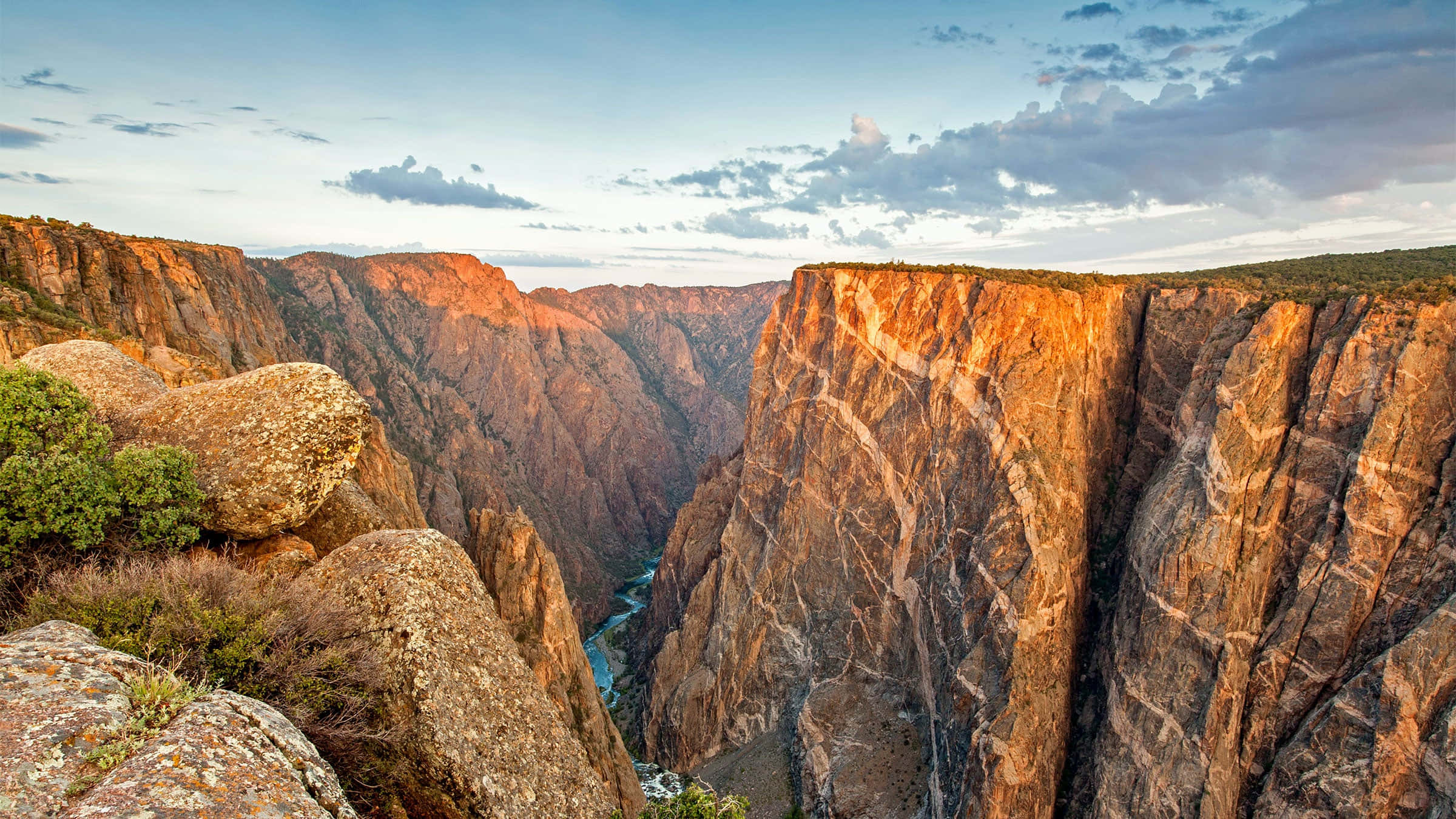 Black Canyon, sunset, golden light, Full HD Desktop Wallpaper