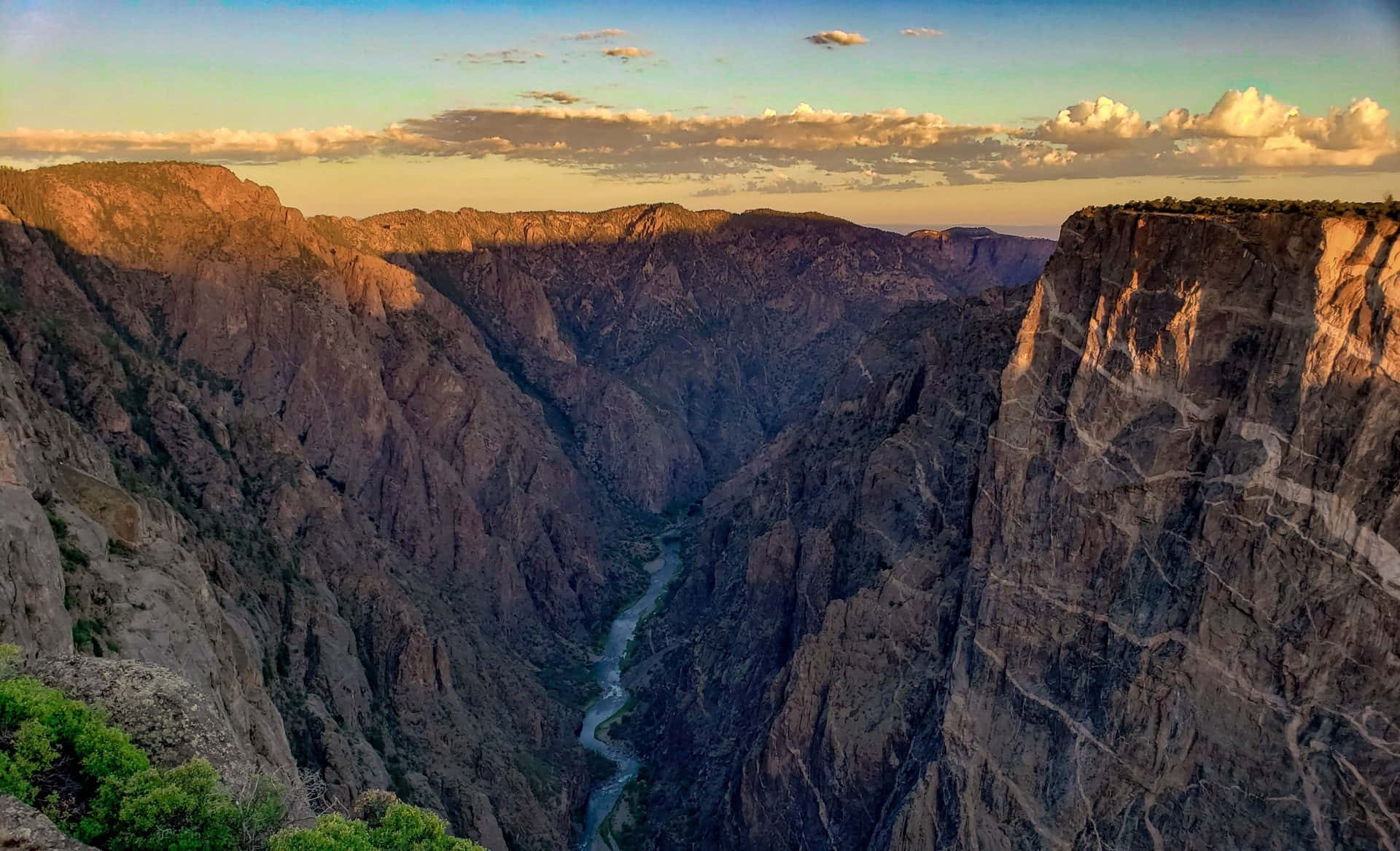 Black Canyon, sunset, winding river, Full HD Desktop Wallpaper