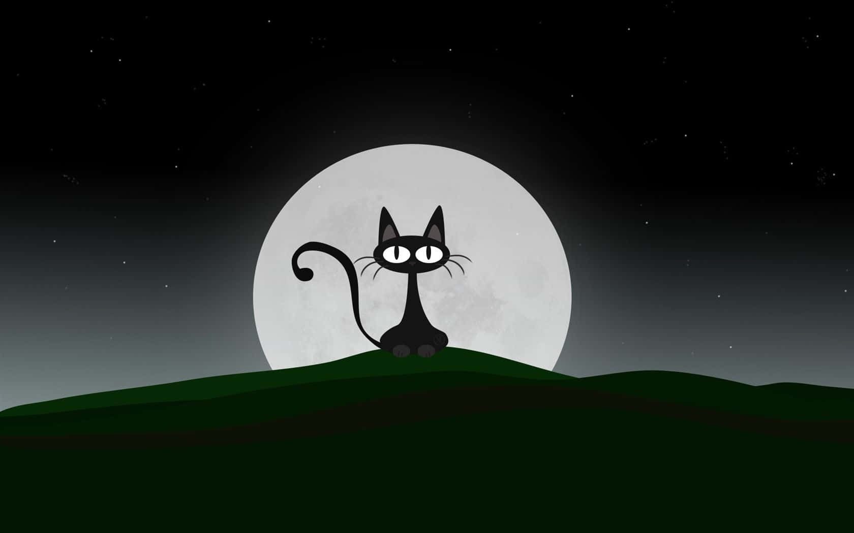 Black Cartoon Characters, cat, glowing eyes, HD Desktop Wallpaper