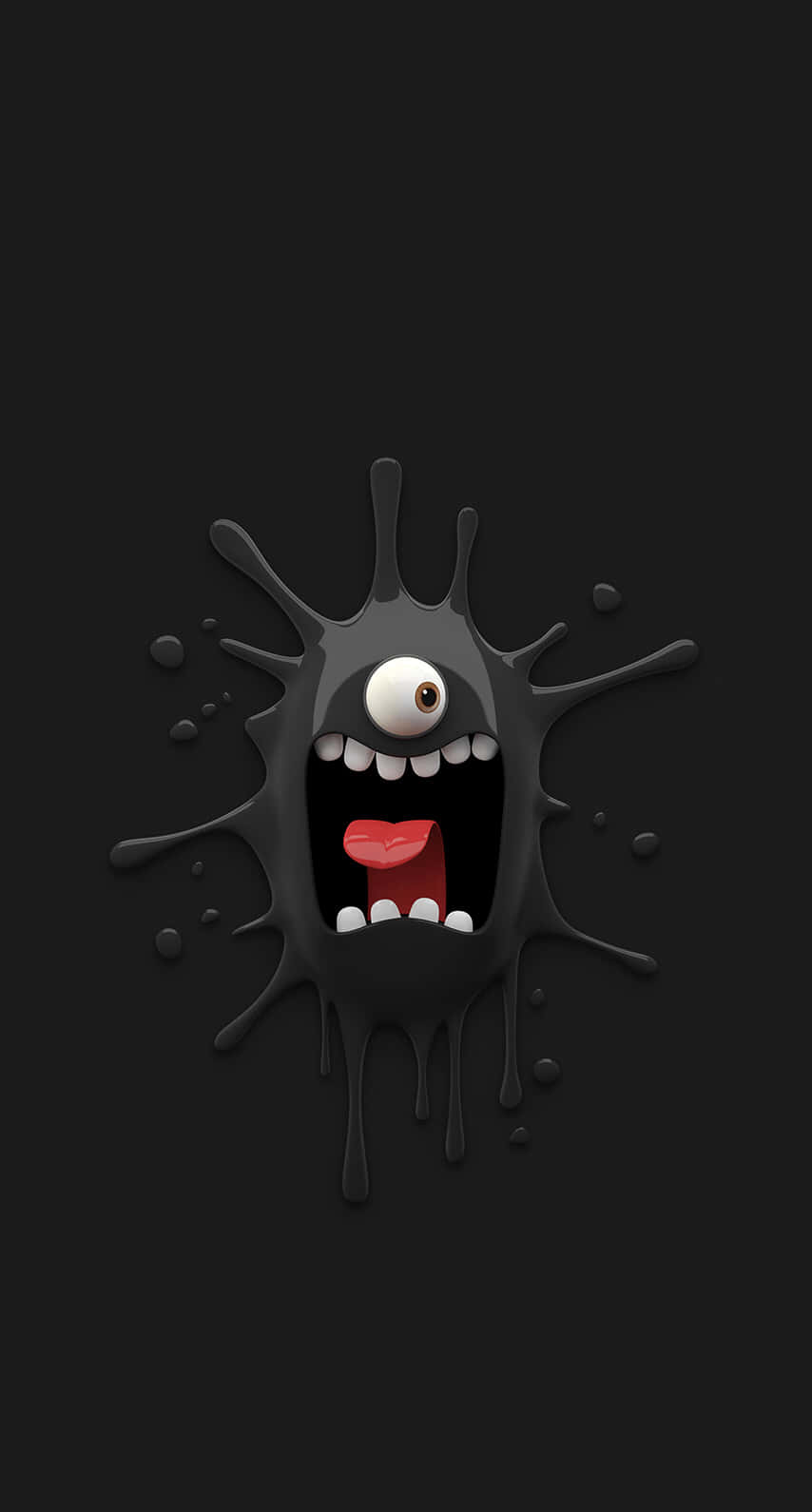 Black Cartoon Characters, cartoonish black splat monster, one eye, HD Phone Wallpaper