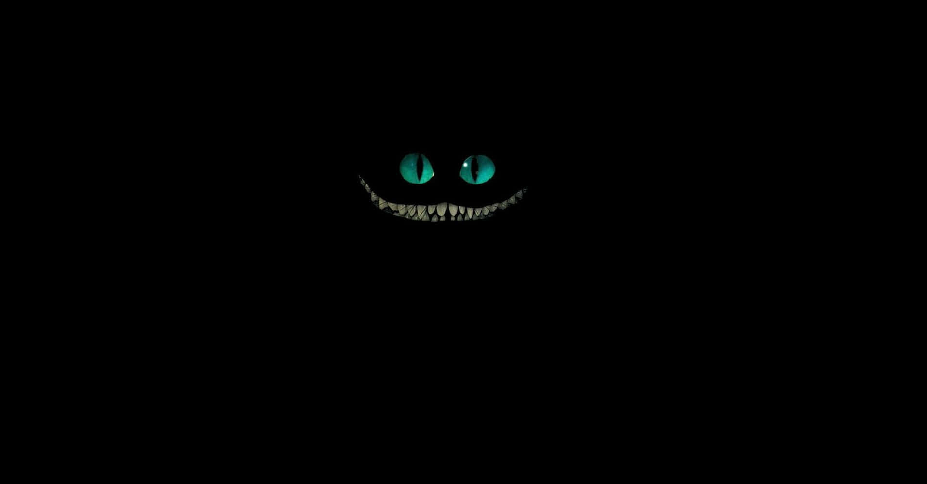 black cartoon characters, glowing teal eyes, sinister grin, HD Desktop Wallpaper