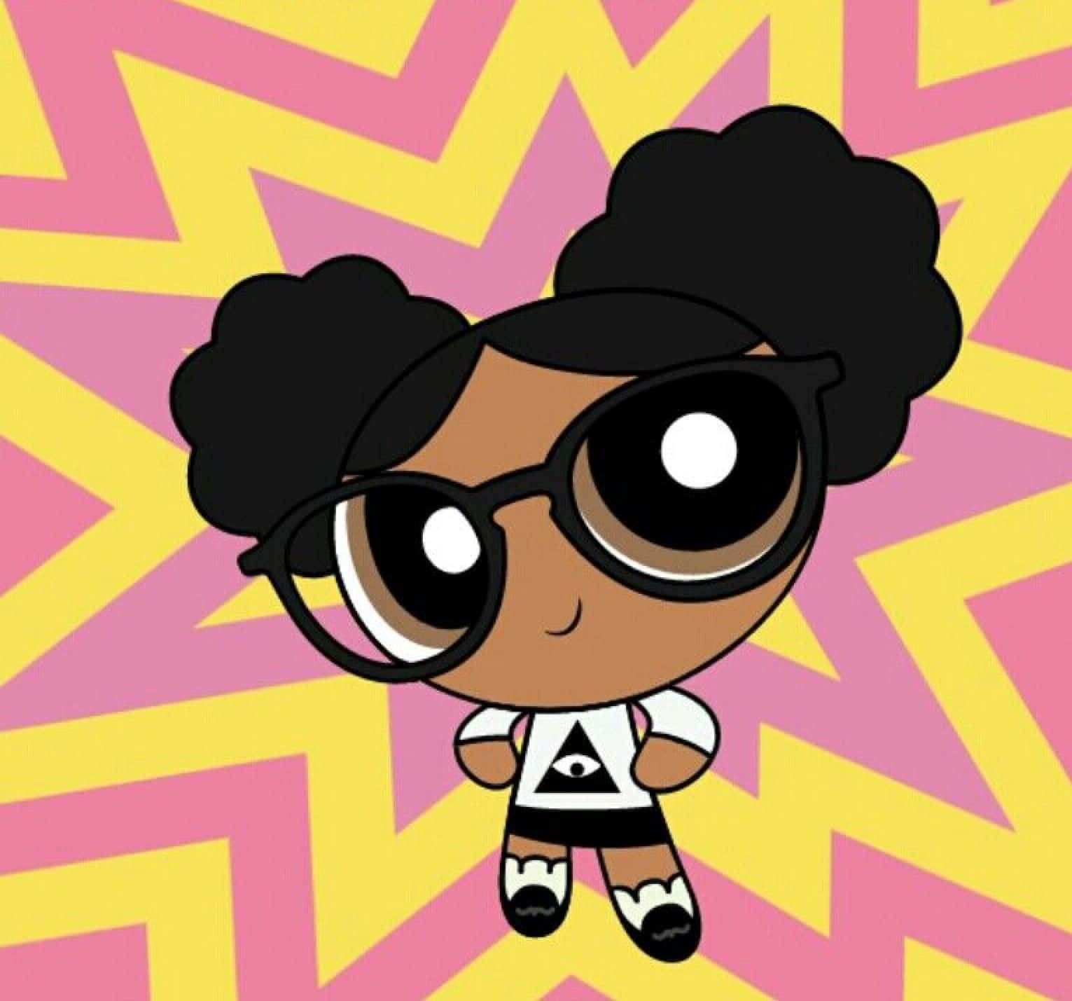 cartoon girl, big glasses, afro hair, HD Desktop Wallpaper