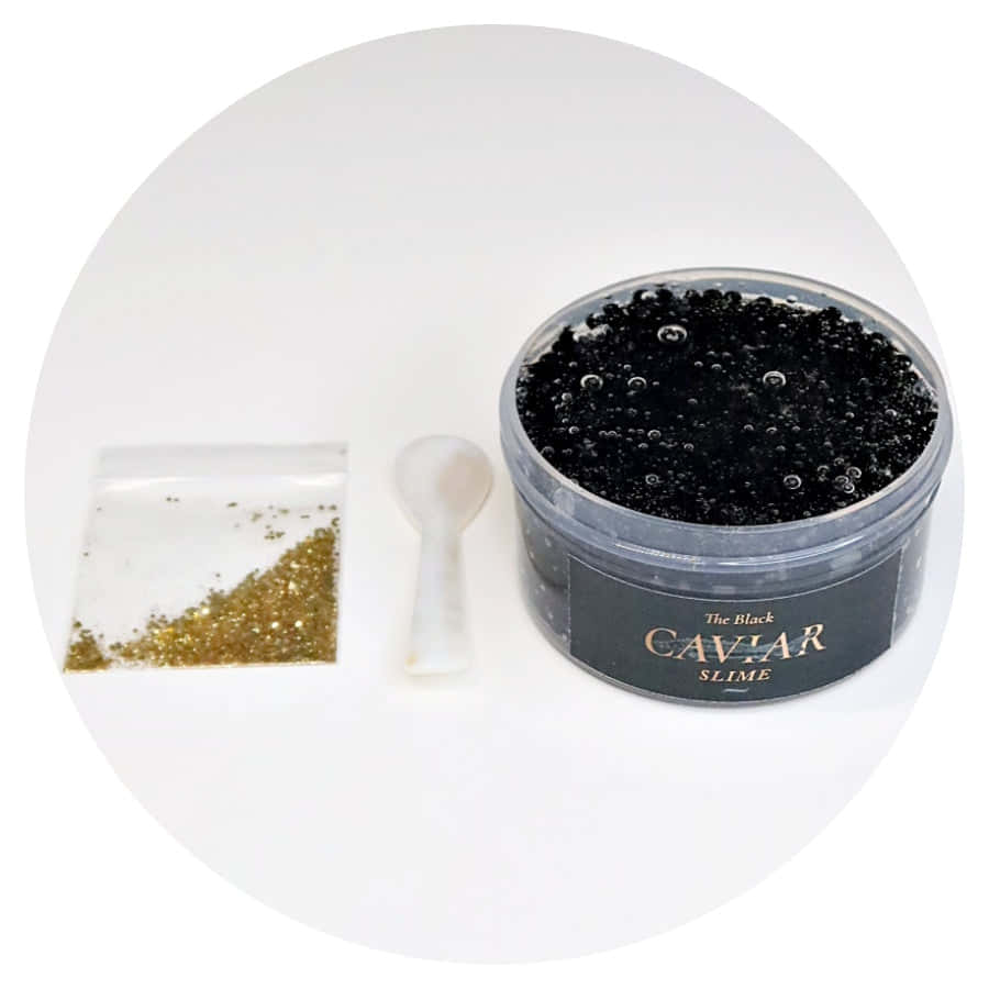 Black Caviar, gold glitter packet, white spoon, SD Desktop Wallpaper