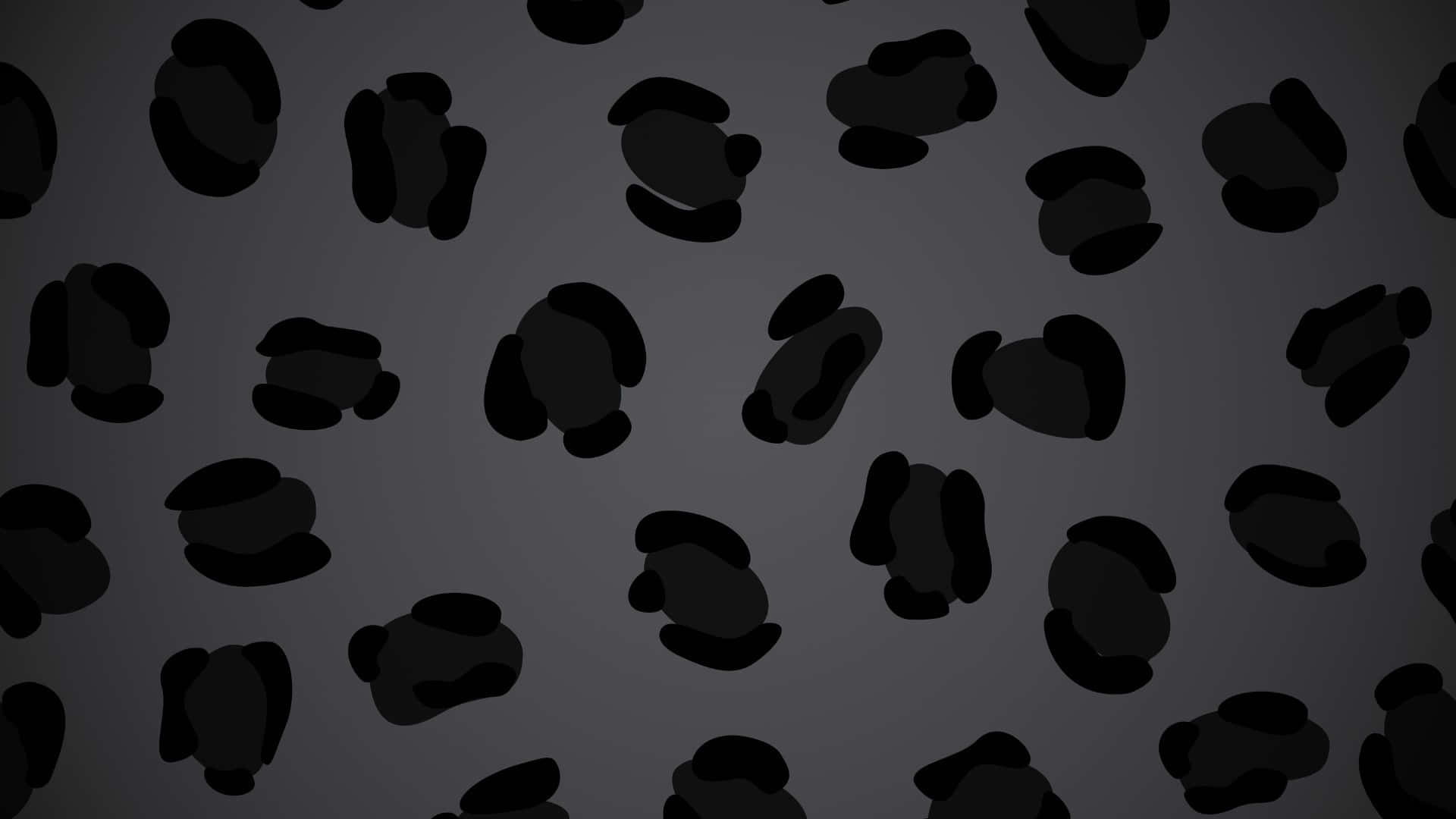 Black Cheetah Print Pattern, dark abstract organic shapes, muted gray background, Full HD Desktop Wallpaper