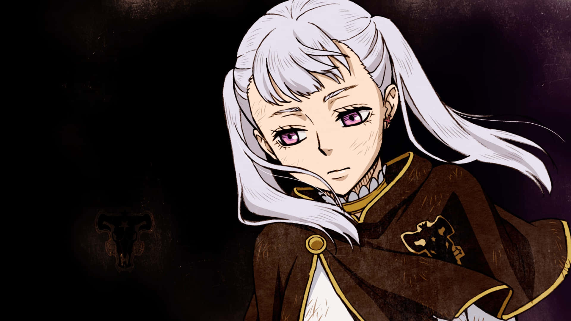 Black Clover Anime, silver-haired anime girl, purple eyes, Full HD Desktop Wallpaper